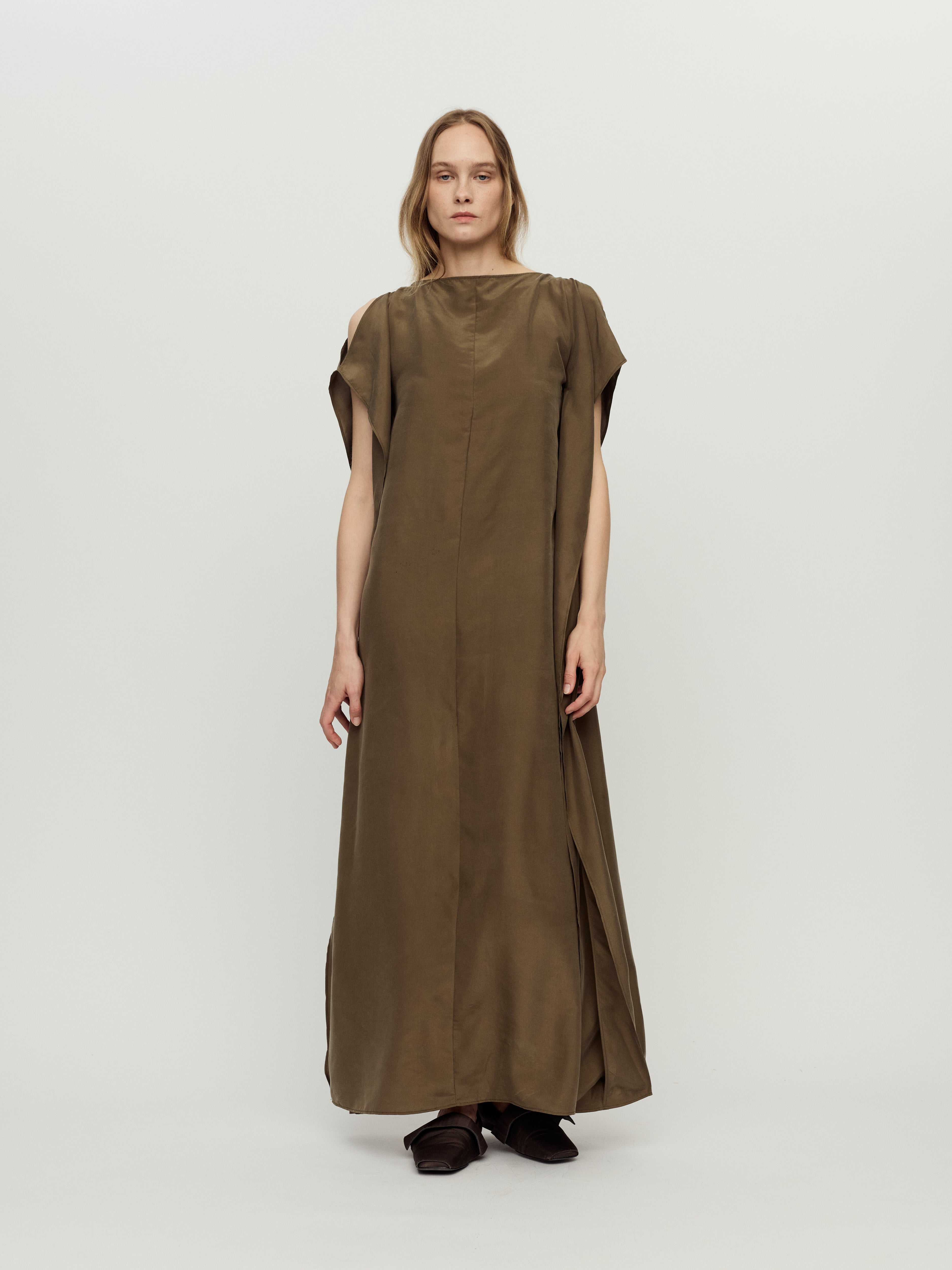 PRESS26 - OLIVE SORA DRESS