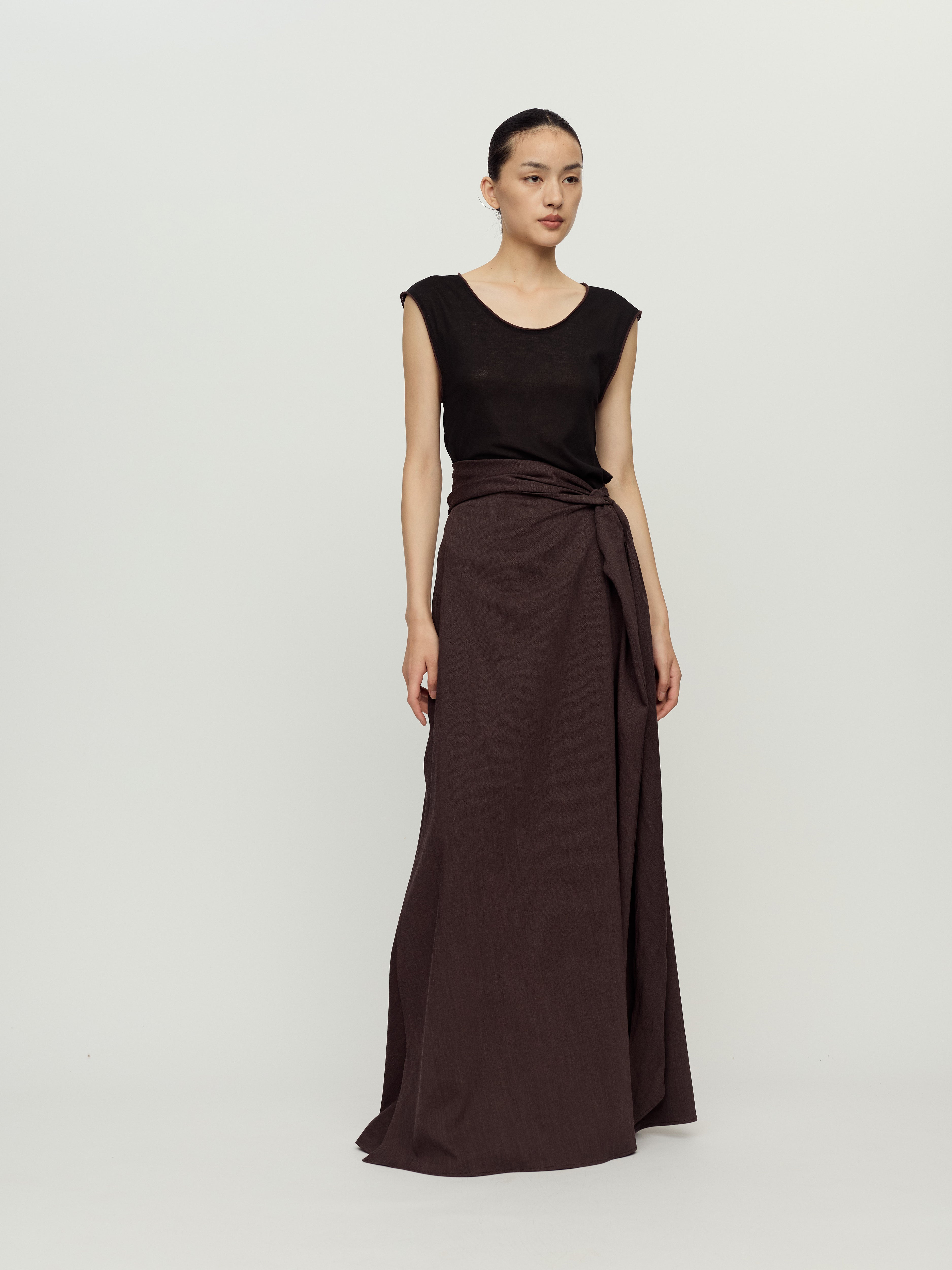 PRESS26 - EBONY TULA WRAP SKIRT