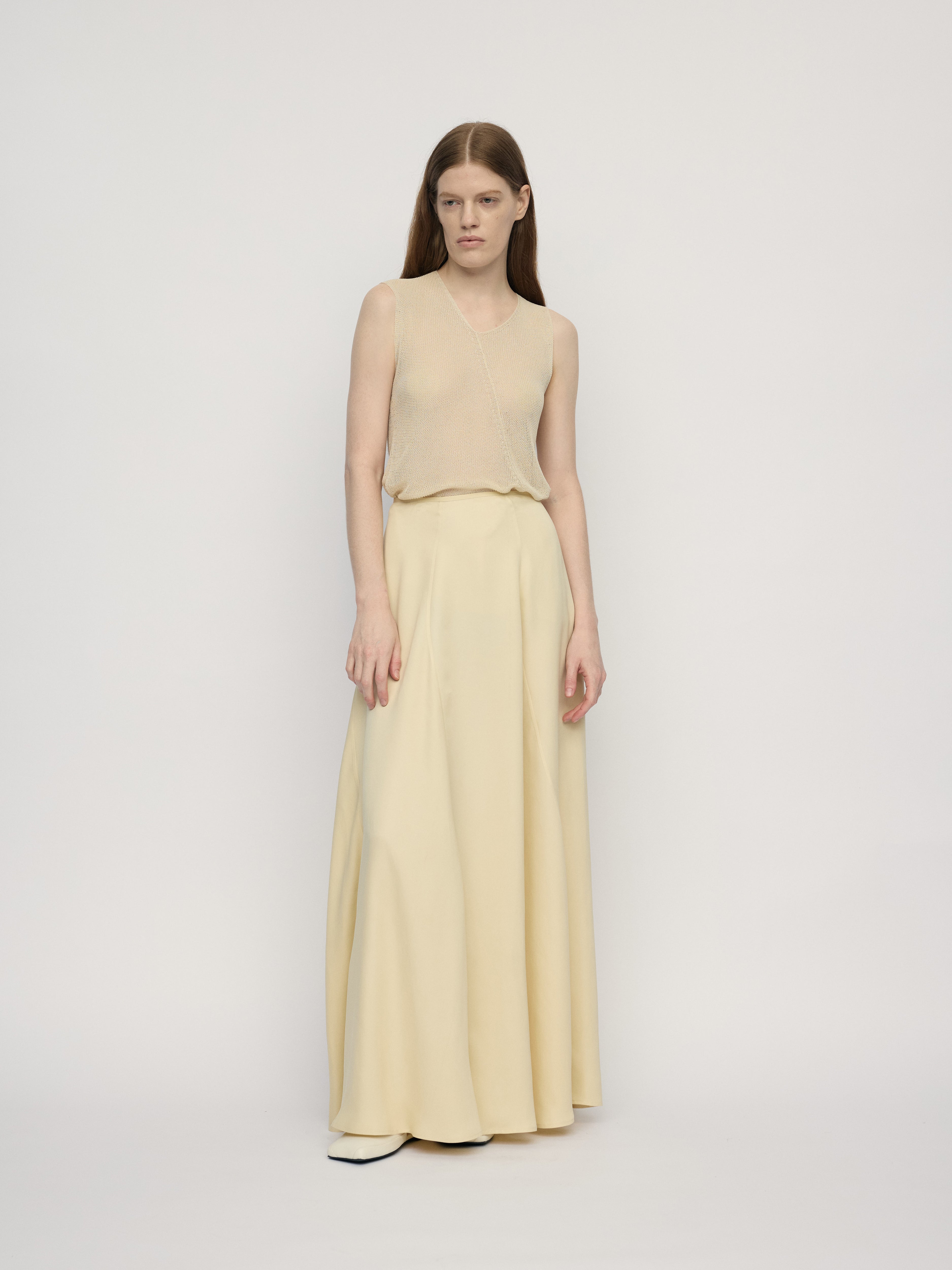 SS26 - PARCHMENT ASSU BIAS CUT SKIRT