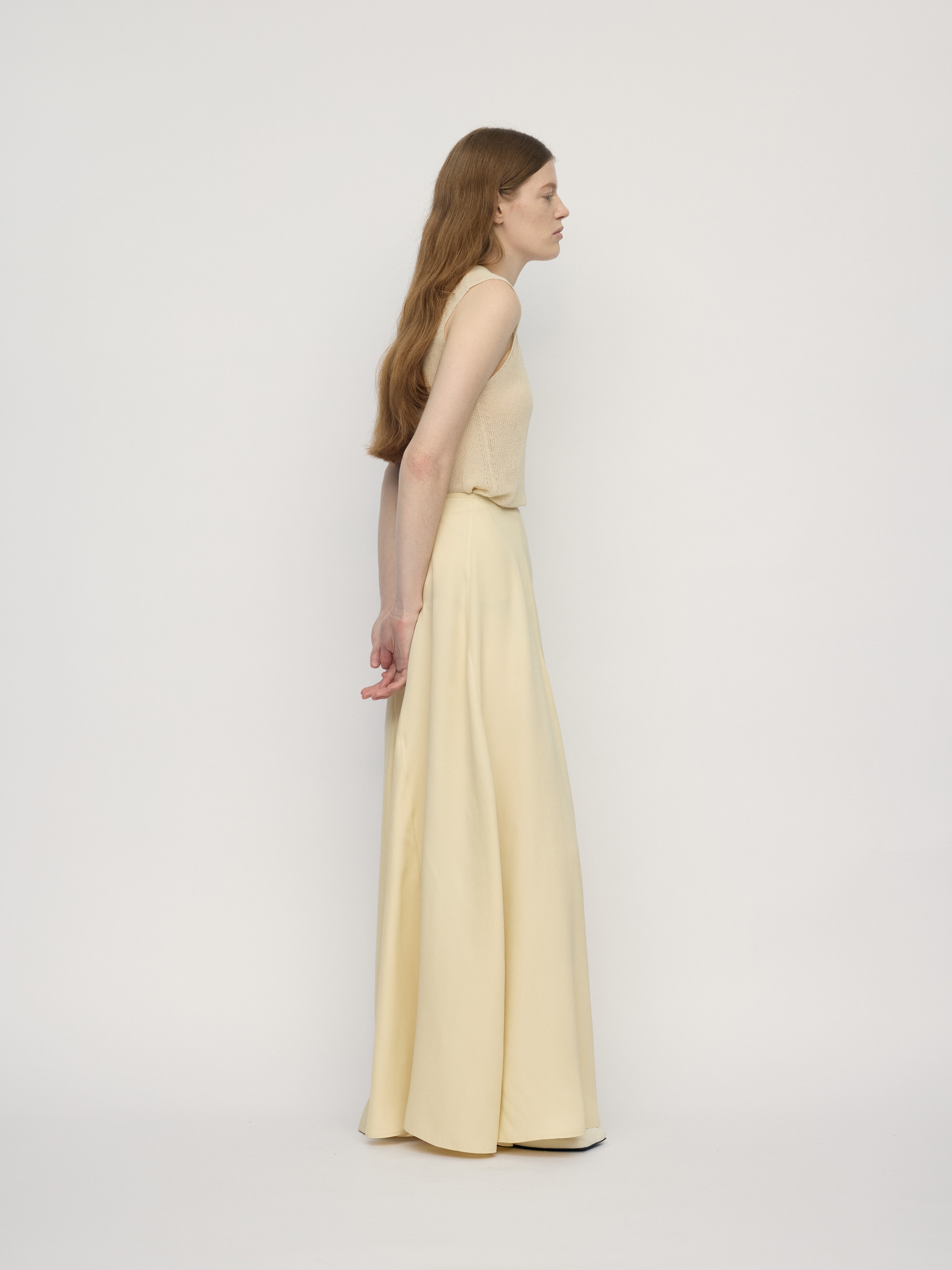 SS26 - PARCHMENT ASSU BIAS CUT SKIRT