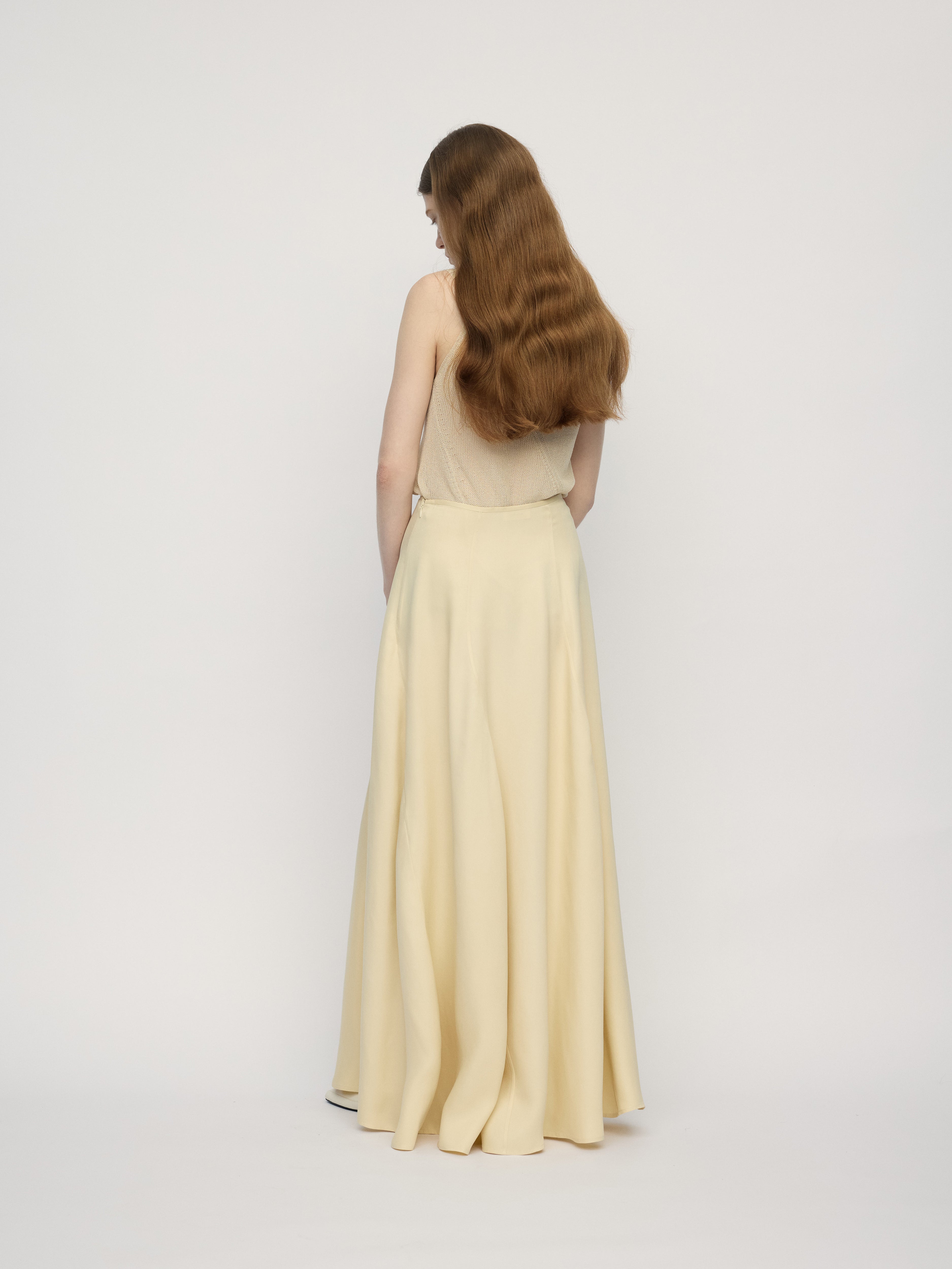 SS26 - PARCHMENT ASSU BIAS CUT SKIRT