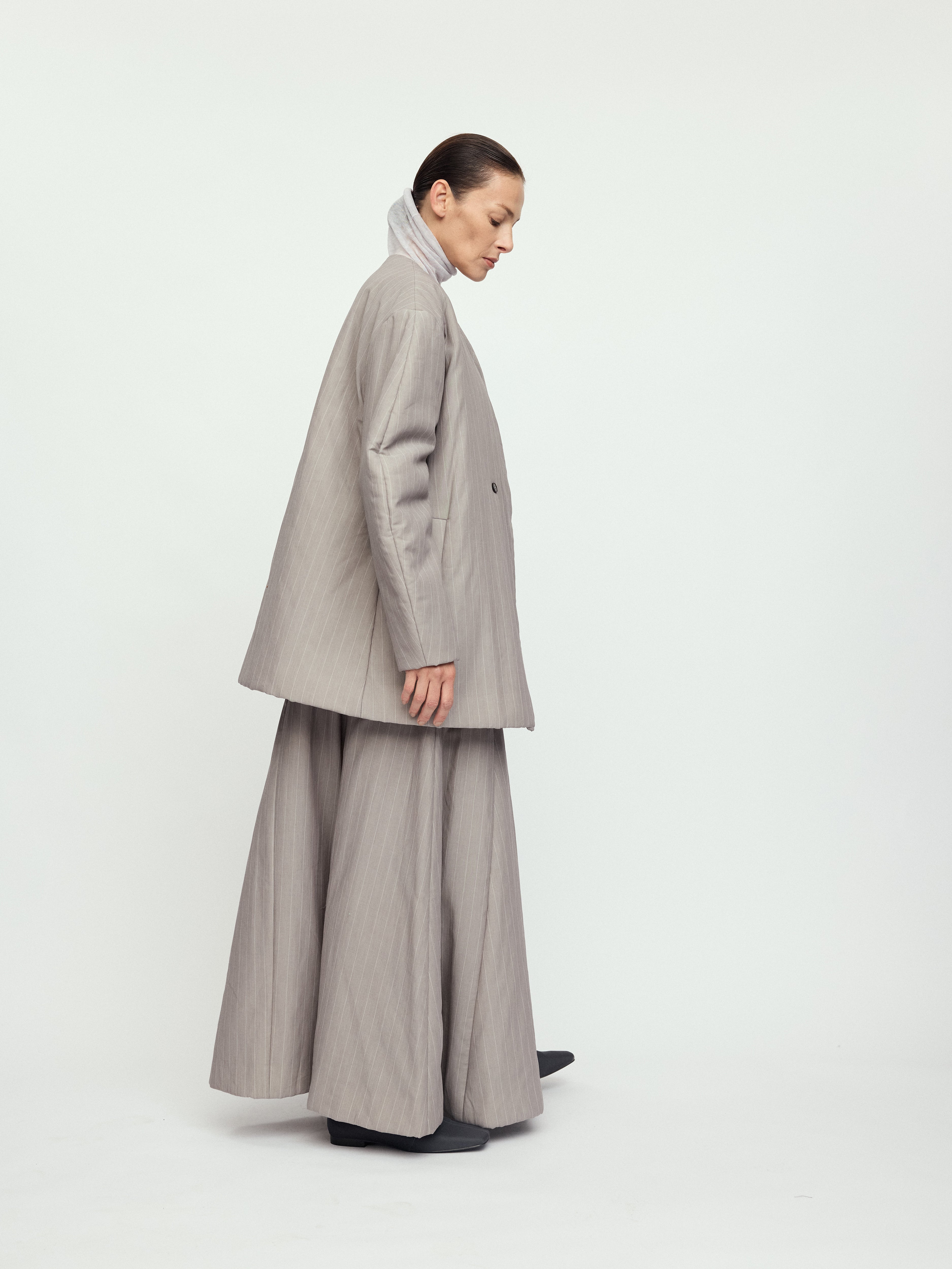 AW25 - GRAPHITE GRAY PADDED WOLIN COAT