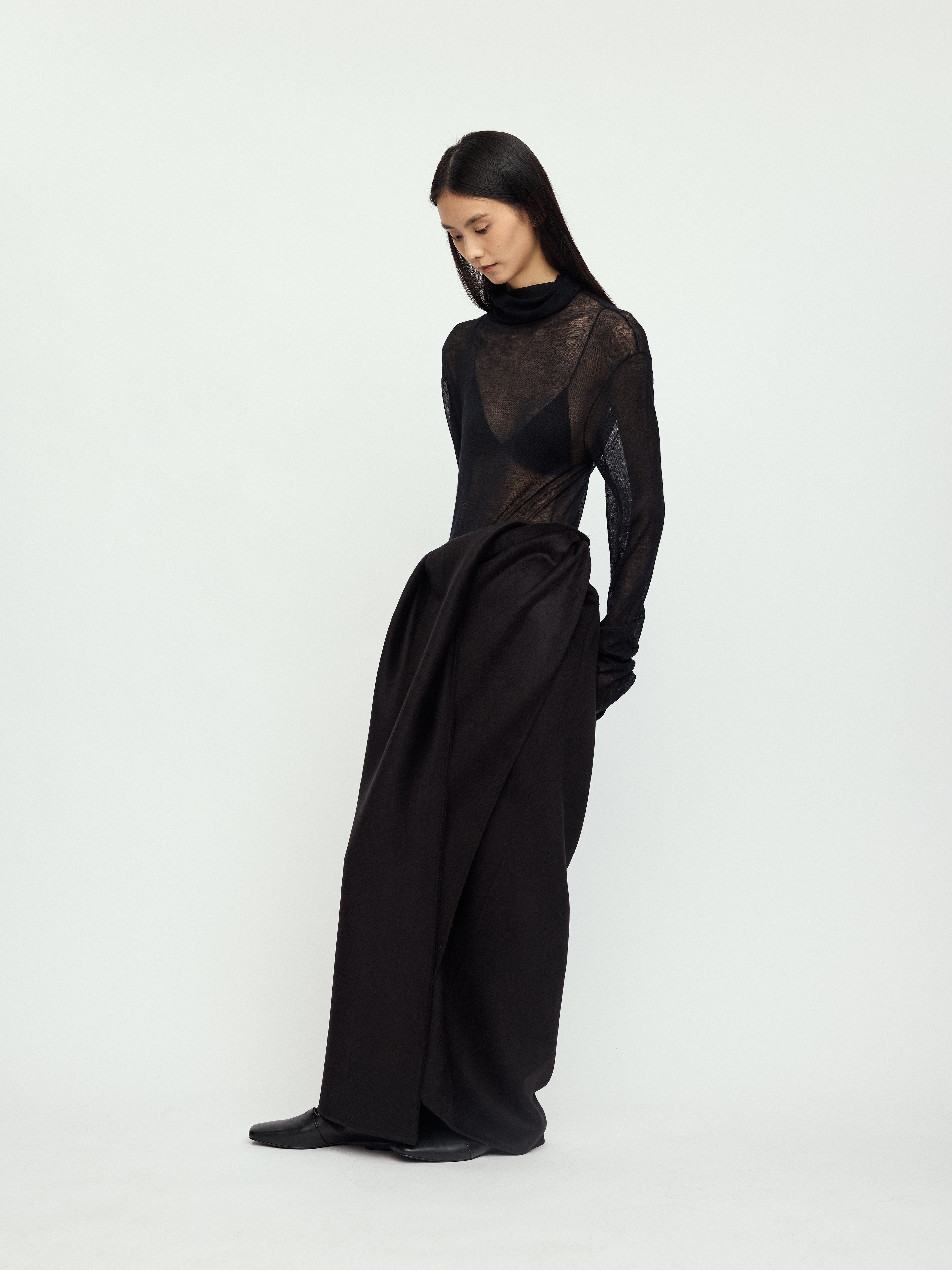 AW25 - JET BLACK TARA SKIRT
