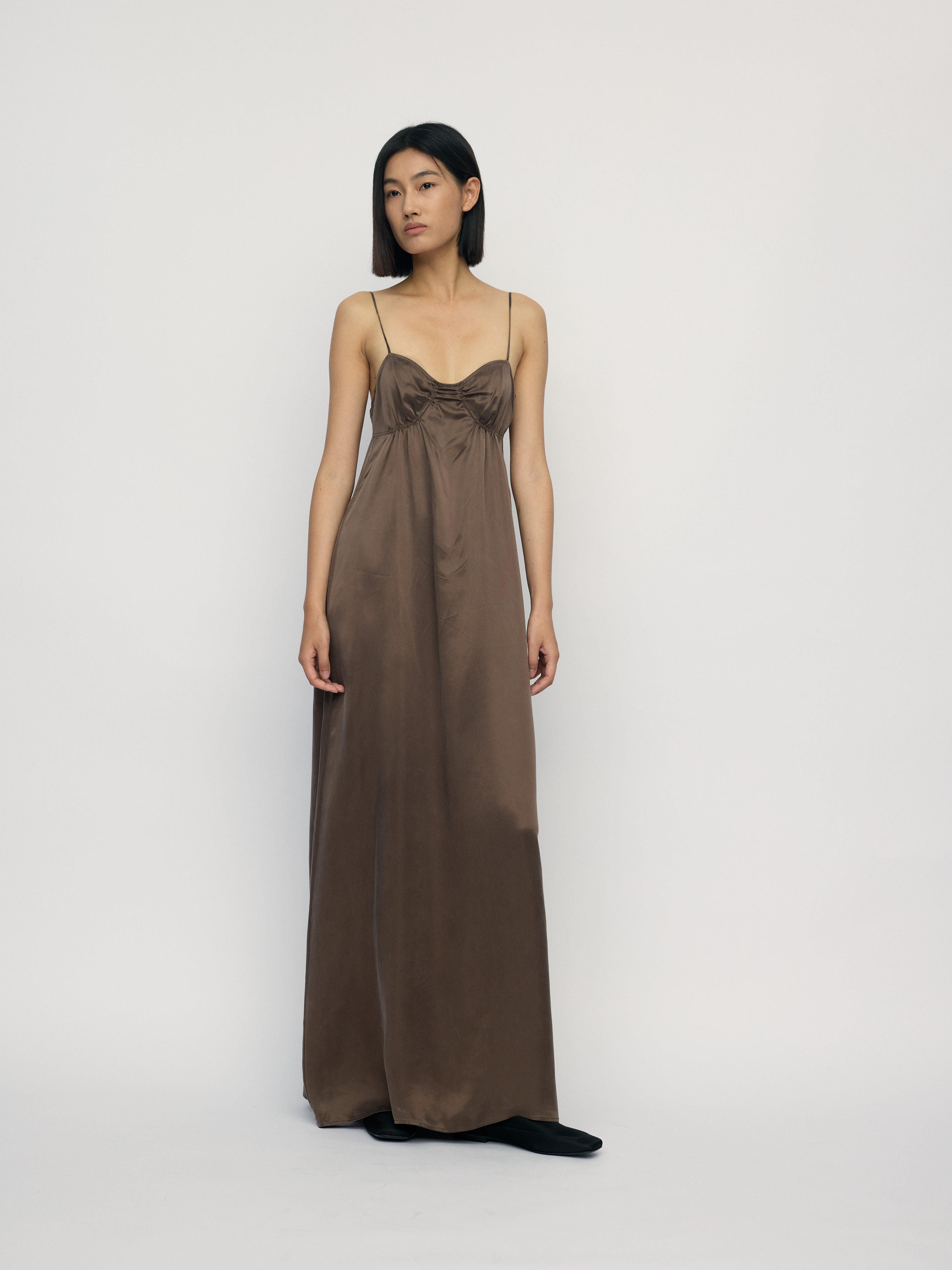 SS26 - COGNAC SHELL DRESS