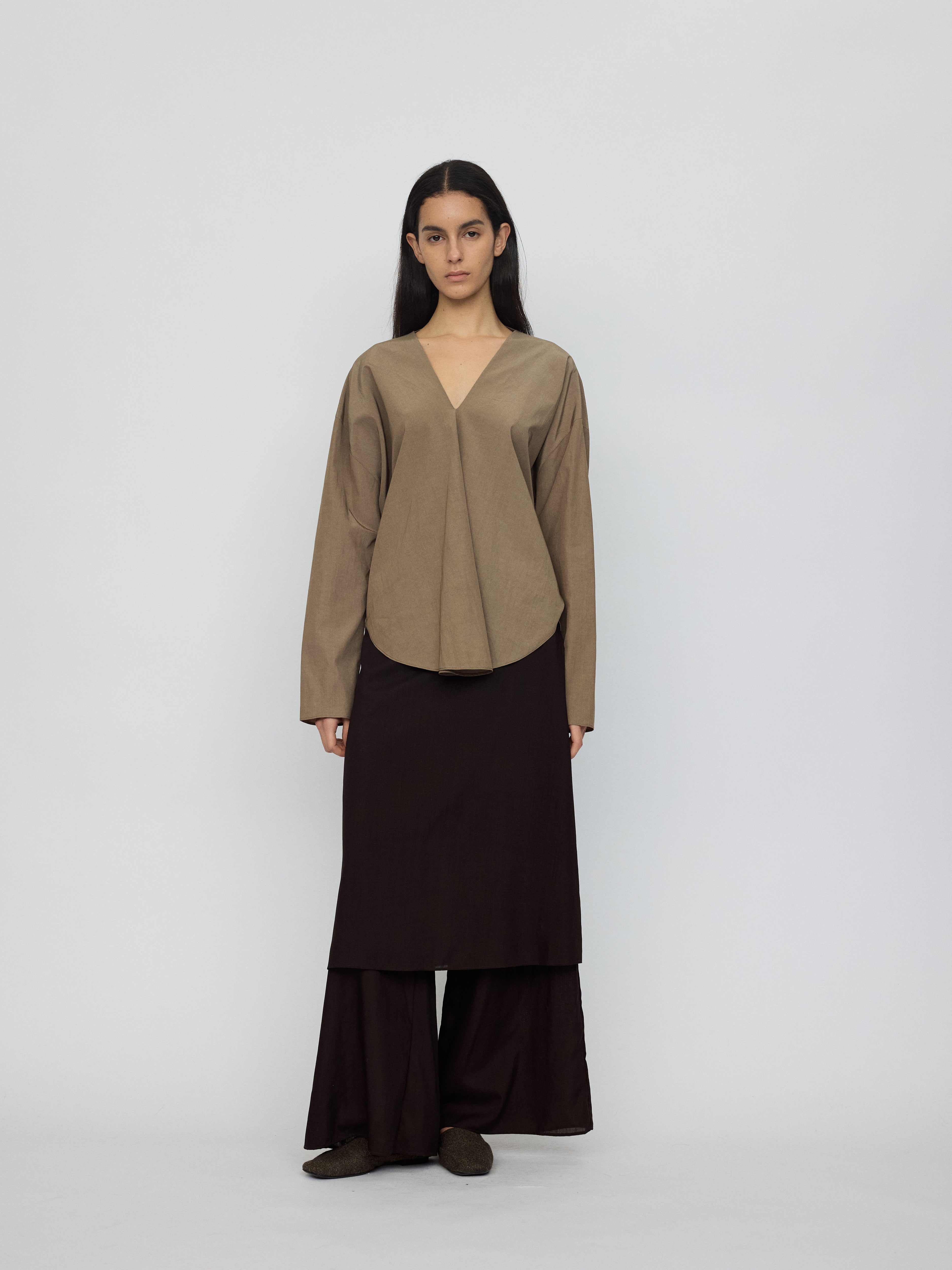 AW26 - KHAKI SHINE ARNO BLOUSE