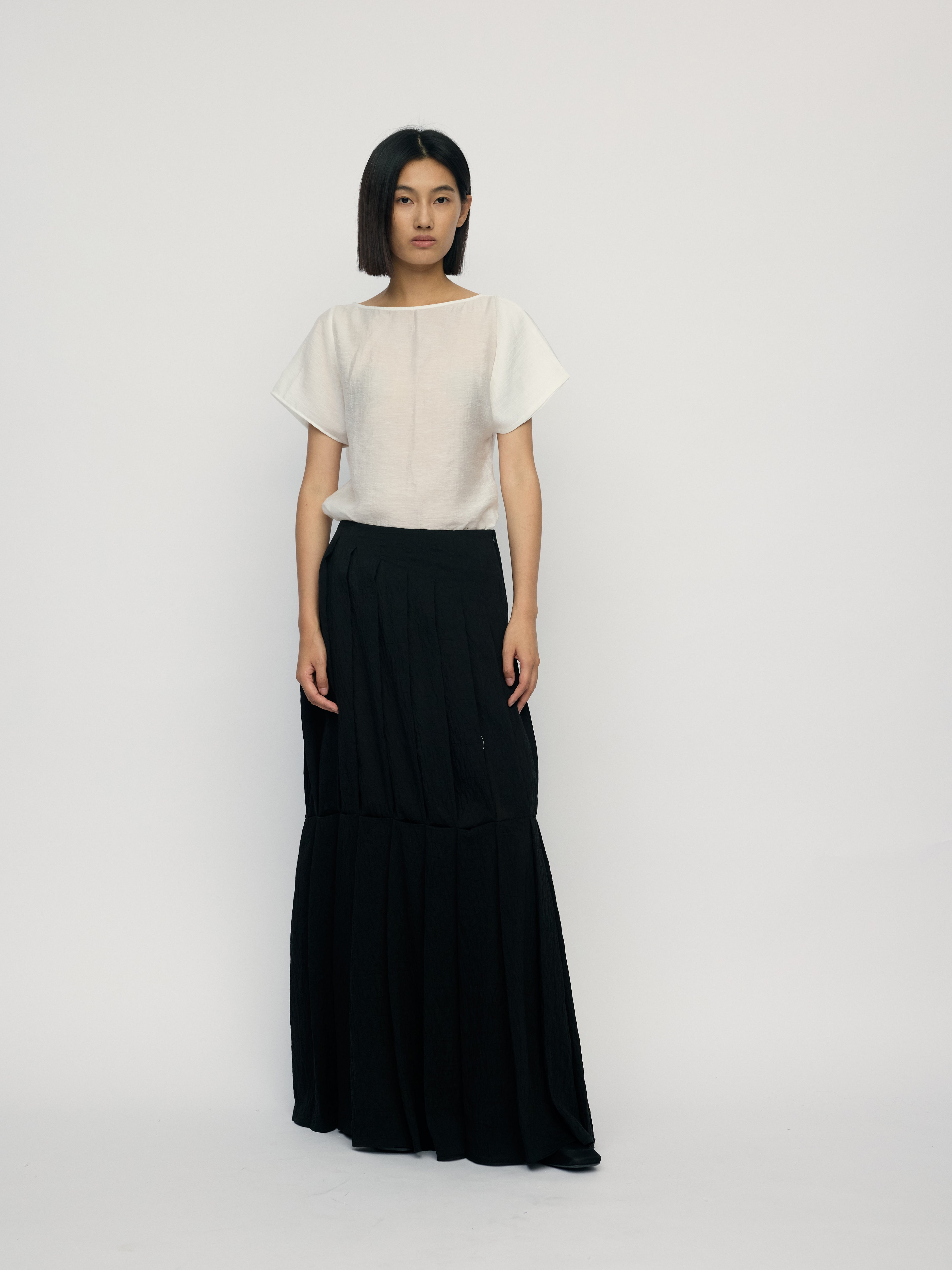SS26 - CHARCOAL ALBA PLEATED SKIRT