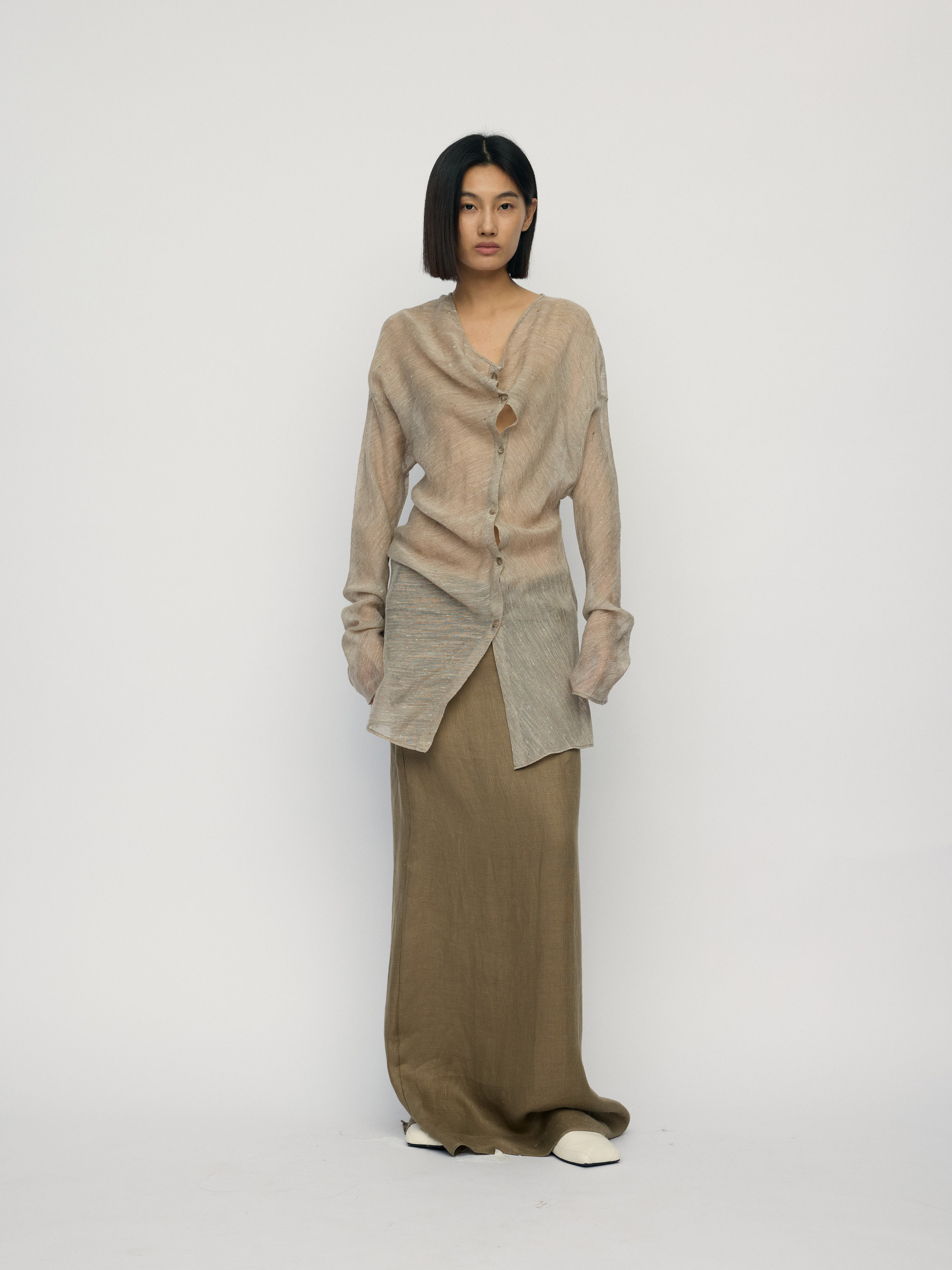 SS26 - FLAXEN AMIR BUTTON-UP BLOUSE