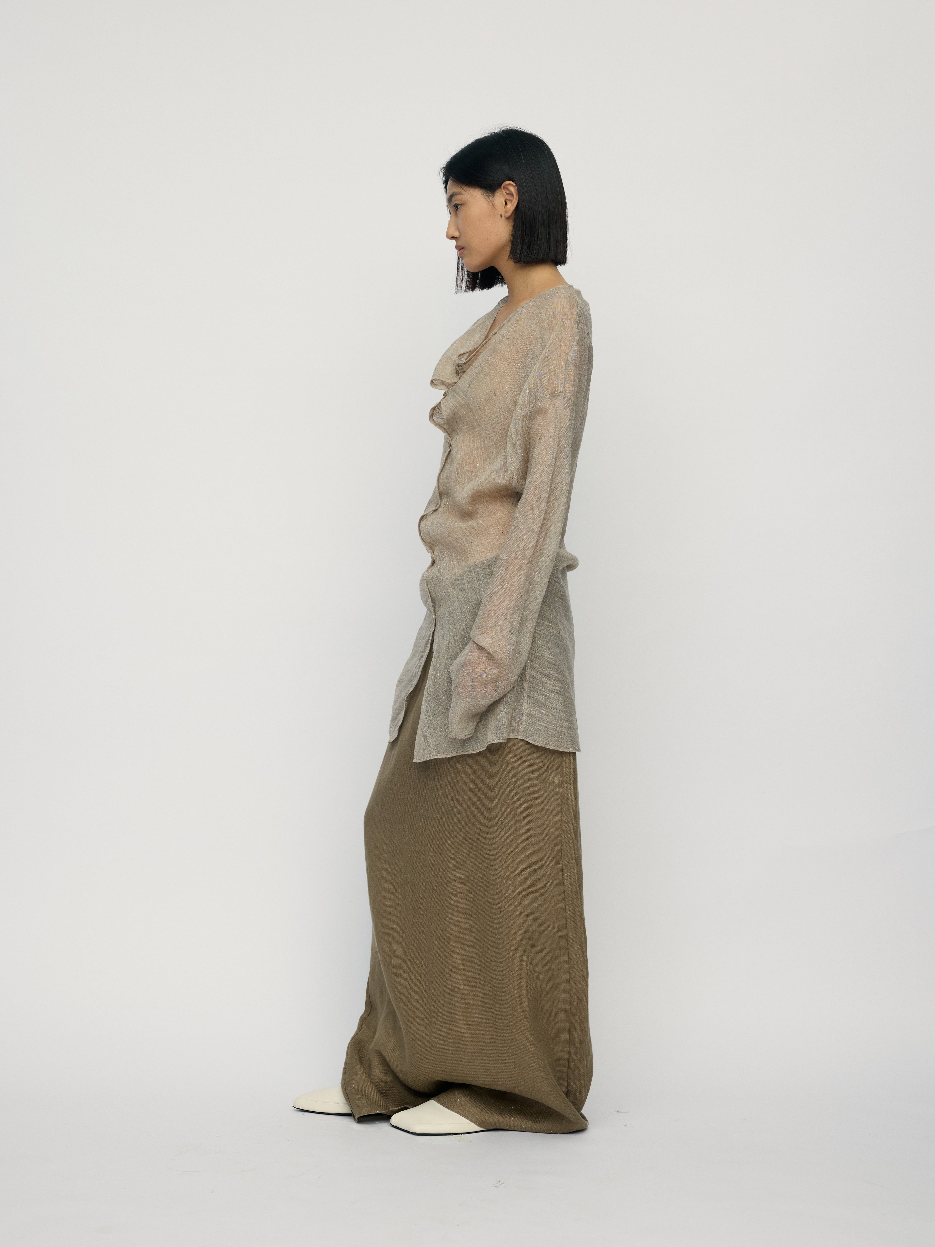 SS26 - FLAXEN AMIR BUTTON-UP BLOUSE