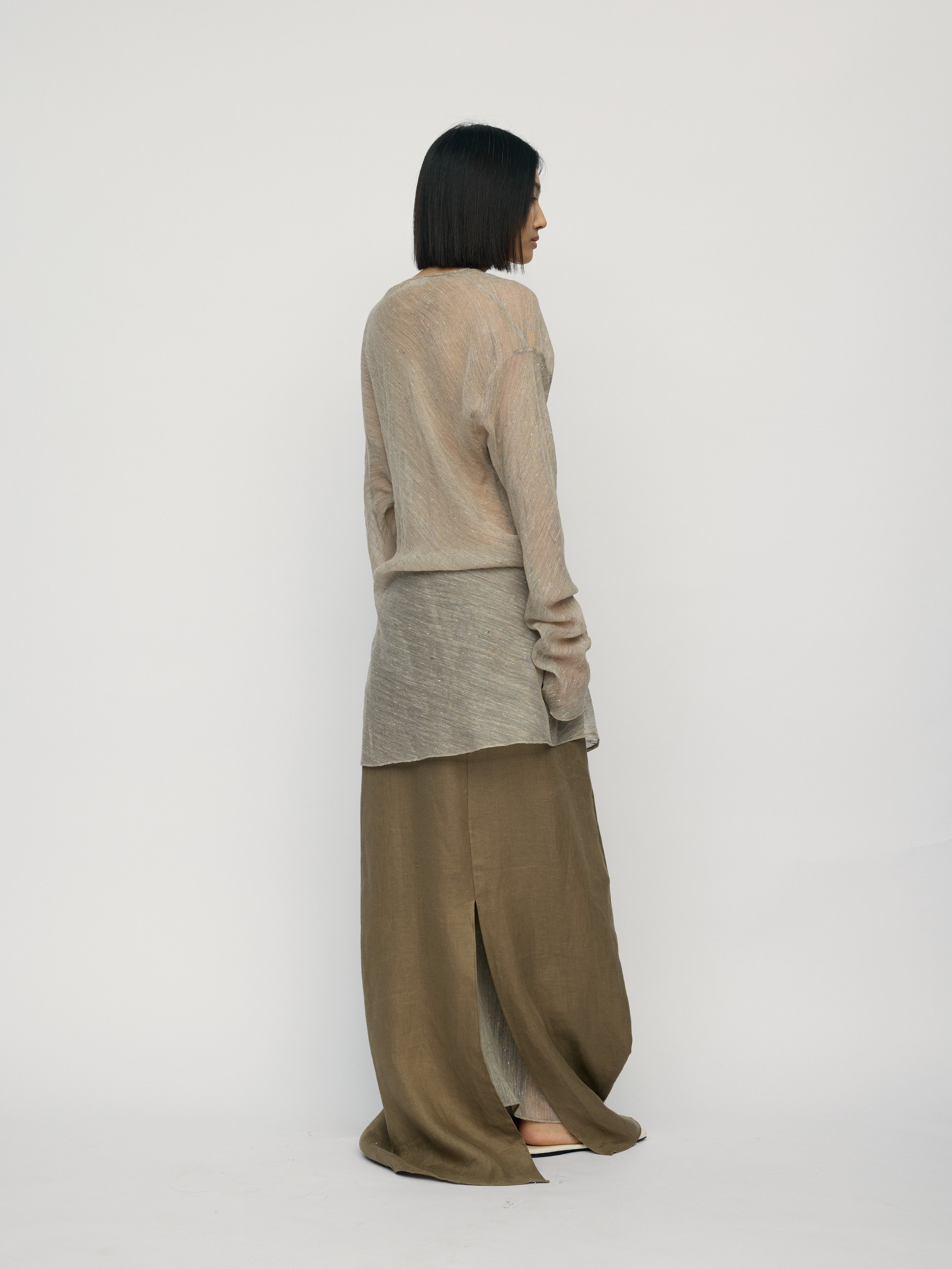 SS26 - FLAXEN AMIR BUTTON-UP BLOUSE