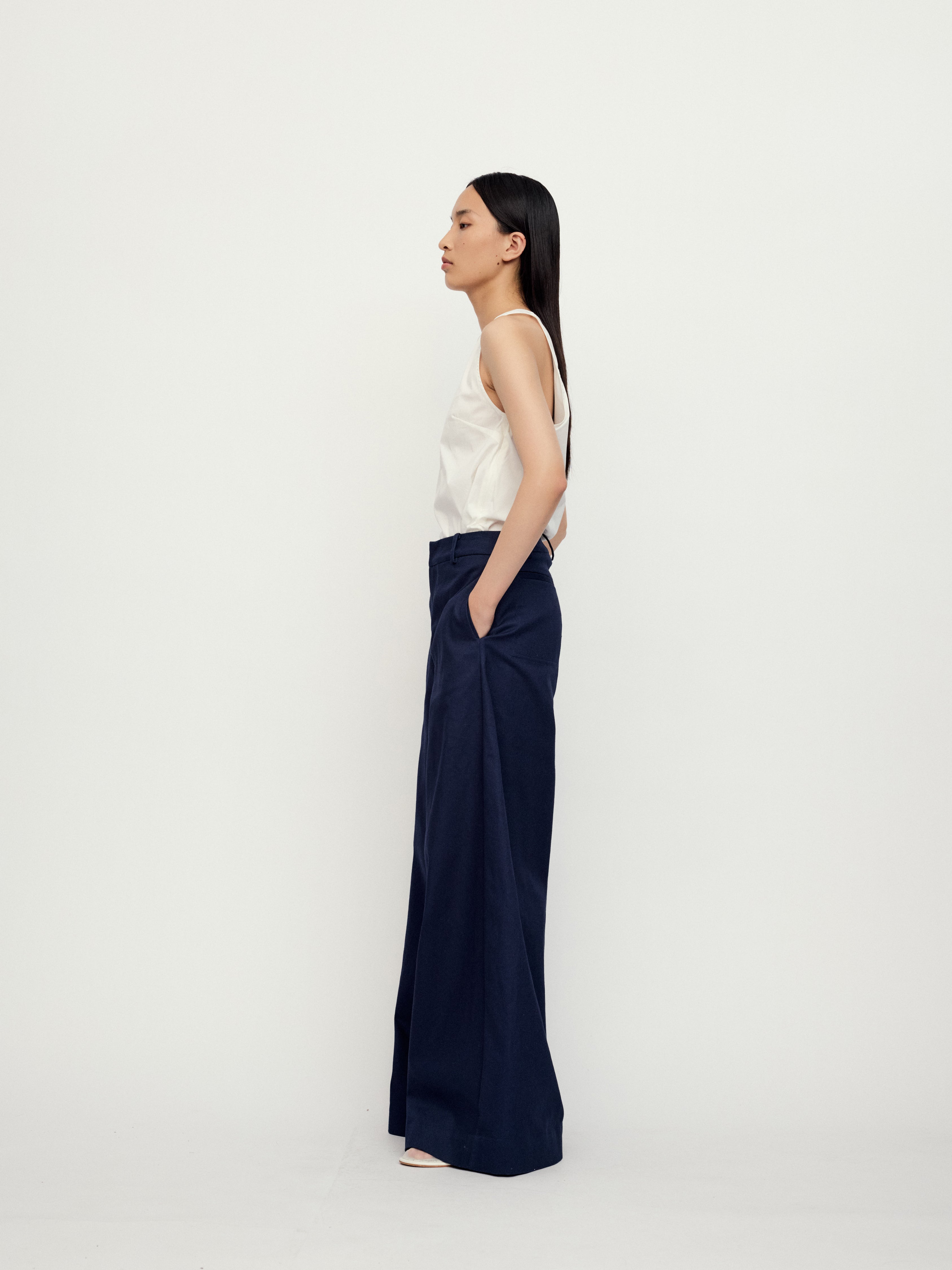 SS25 - SAILOR NAVY DIAGNAL PANTS