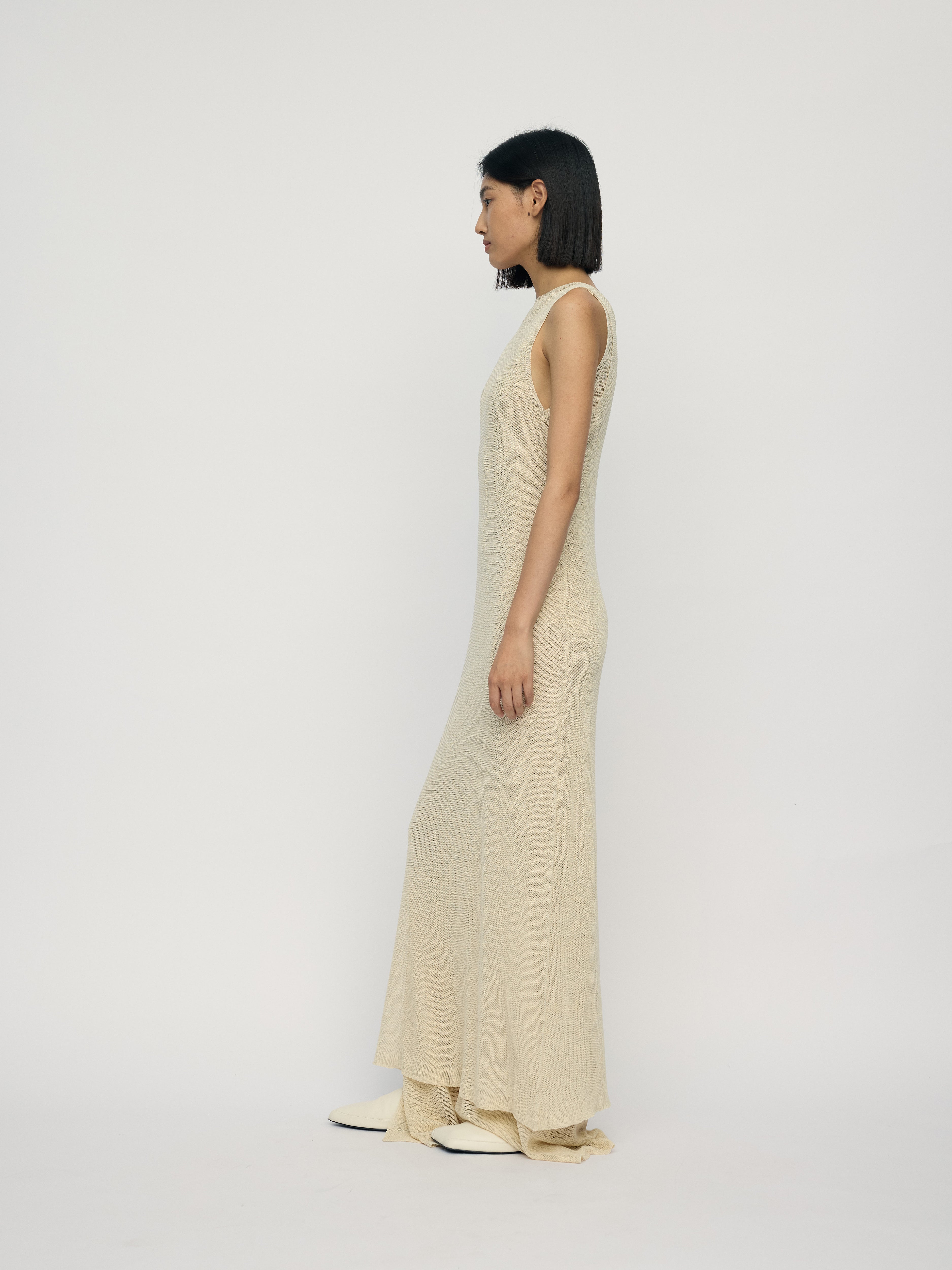 SS26 - LIGHT CAMEL VIS KNIT DRESS