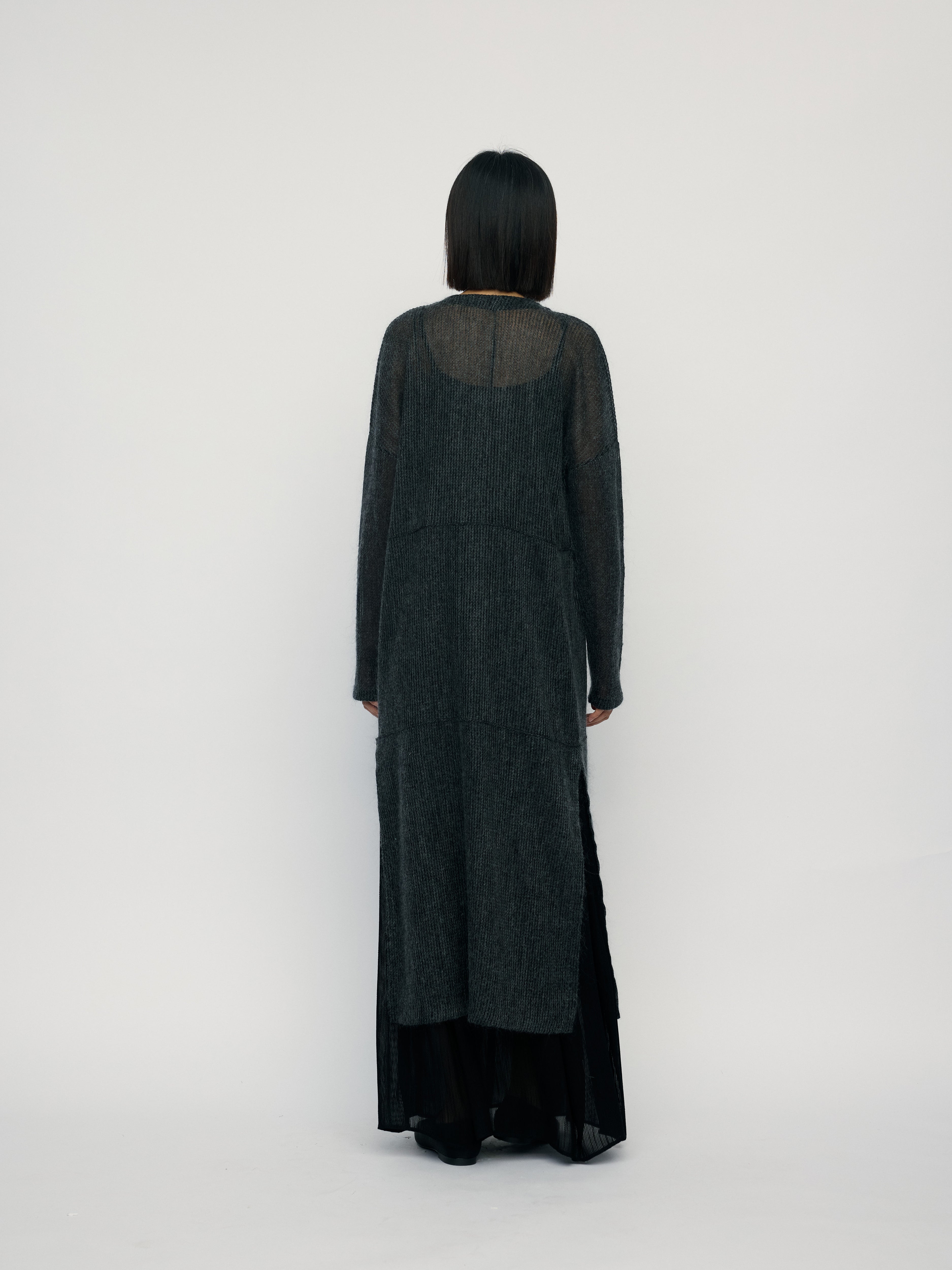 SS26 - BLACK STRIPE LONG CARDIGAN