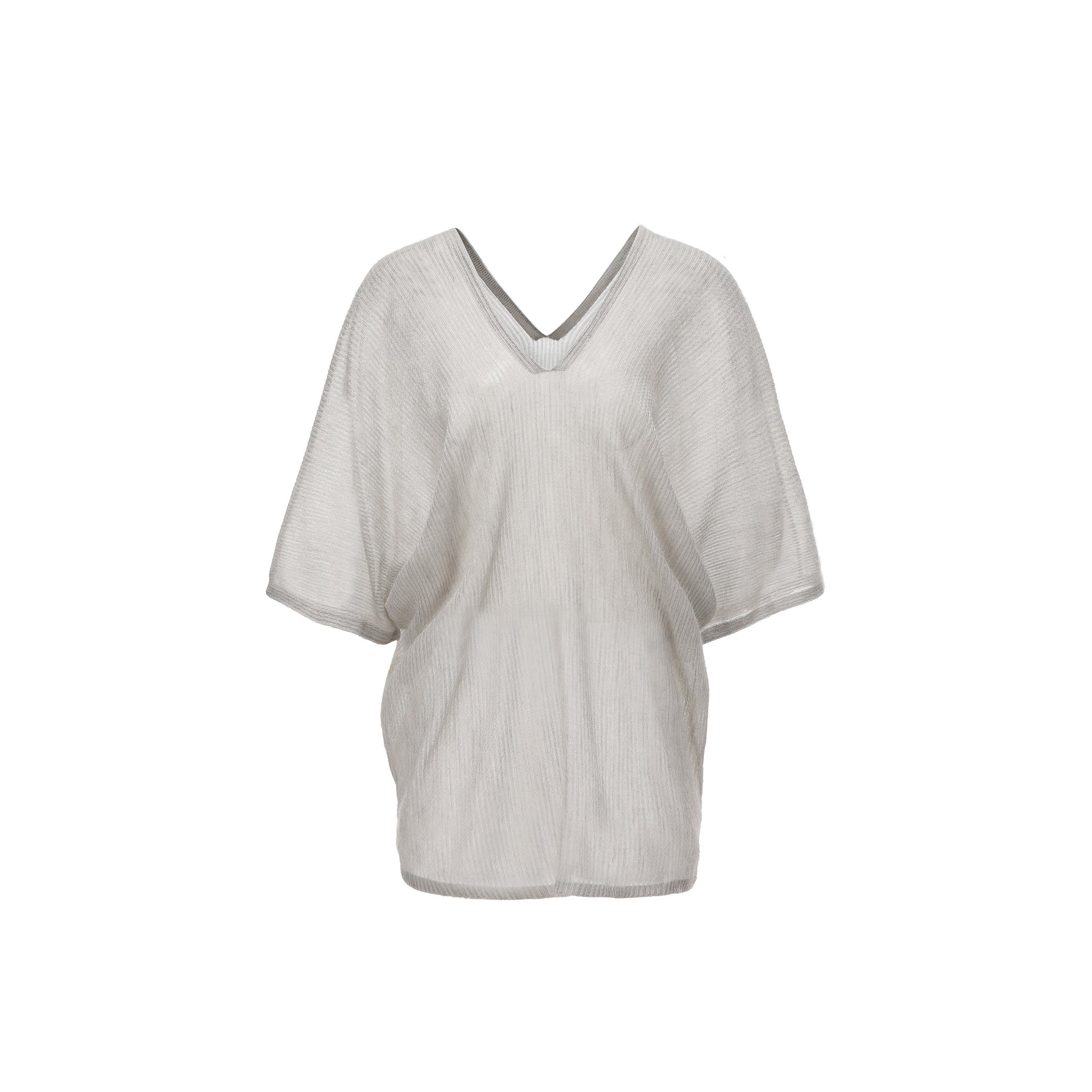 SS26 - GREY STRIPE ASSU KNIT TOP