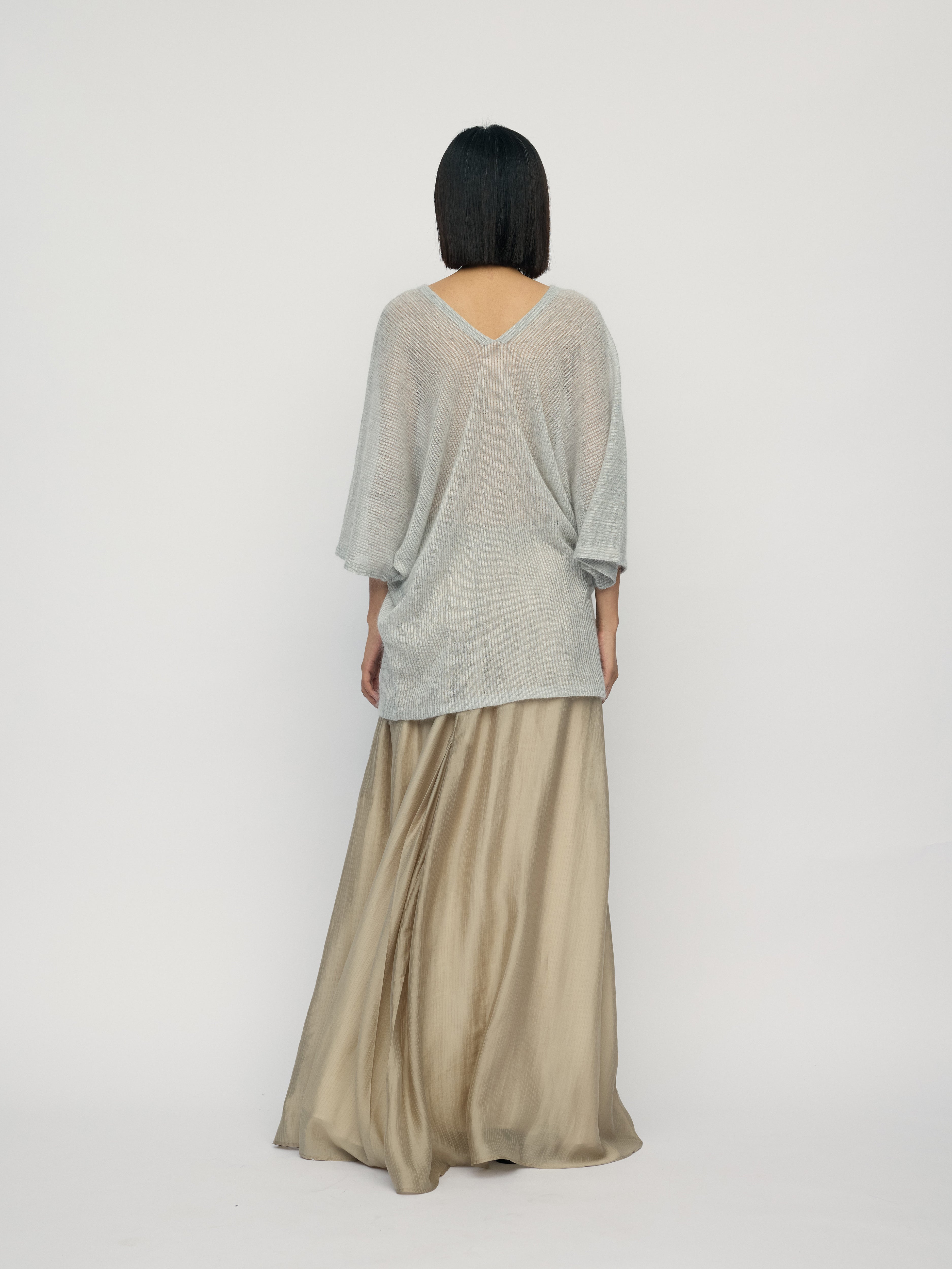 SS26 - GREY STRIPE ASSU KNIT TOP