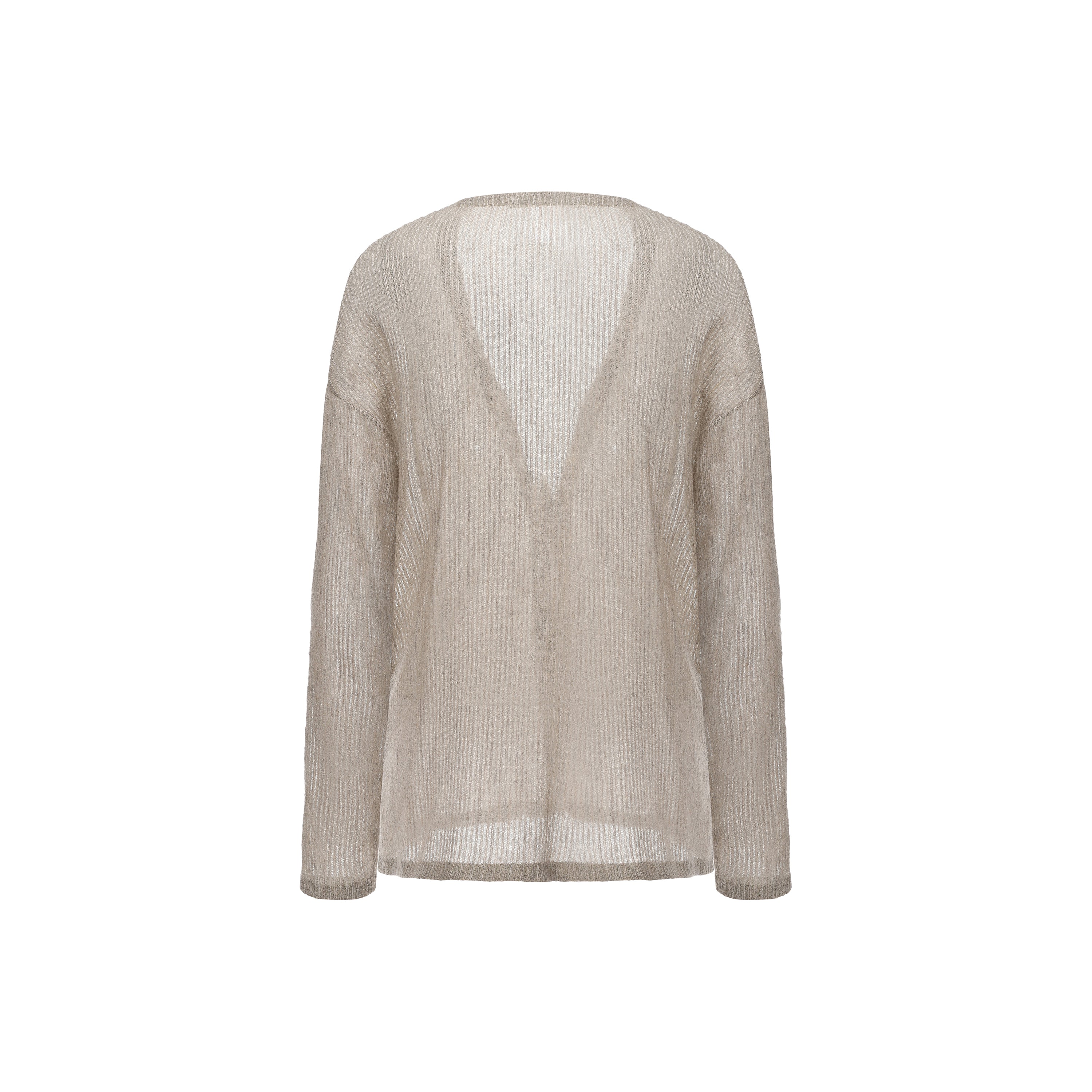 SS26 - CAMEL STRIPE SHORT CARDIGAN