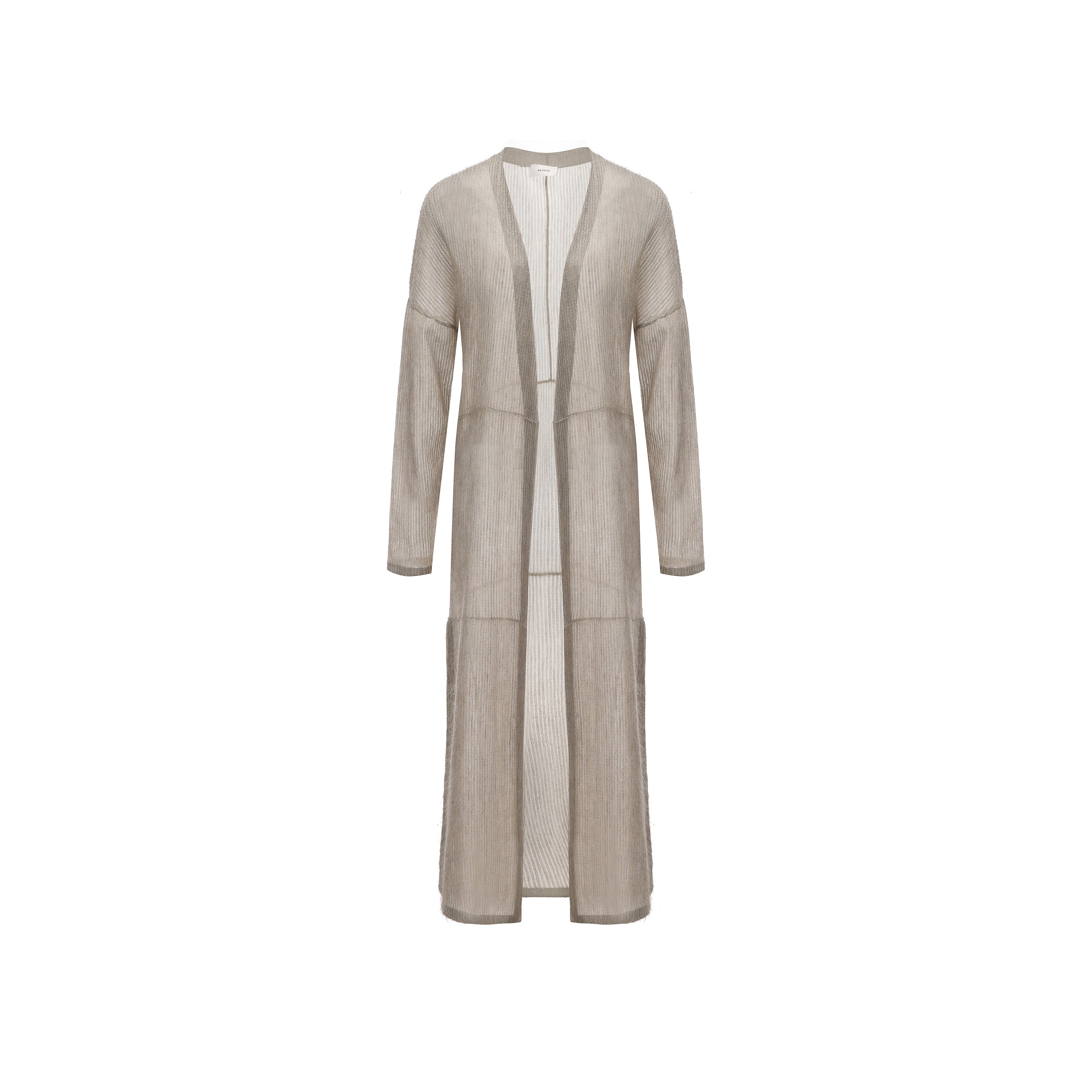 SS26 - CAMEL STRIPE LONG CARDIGAN