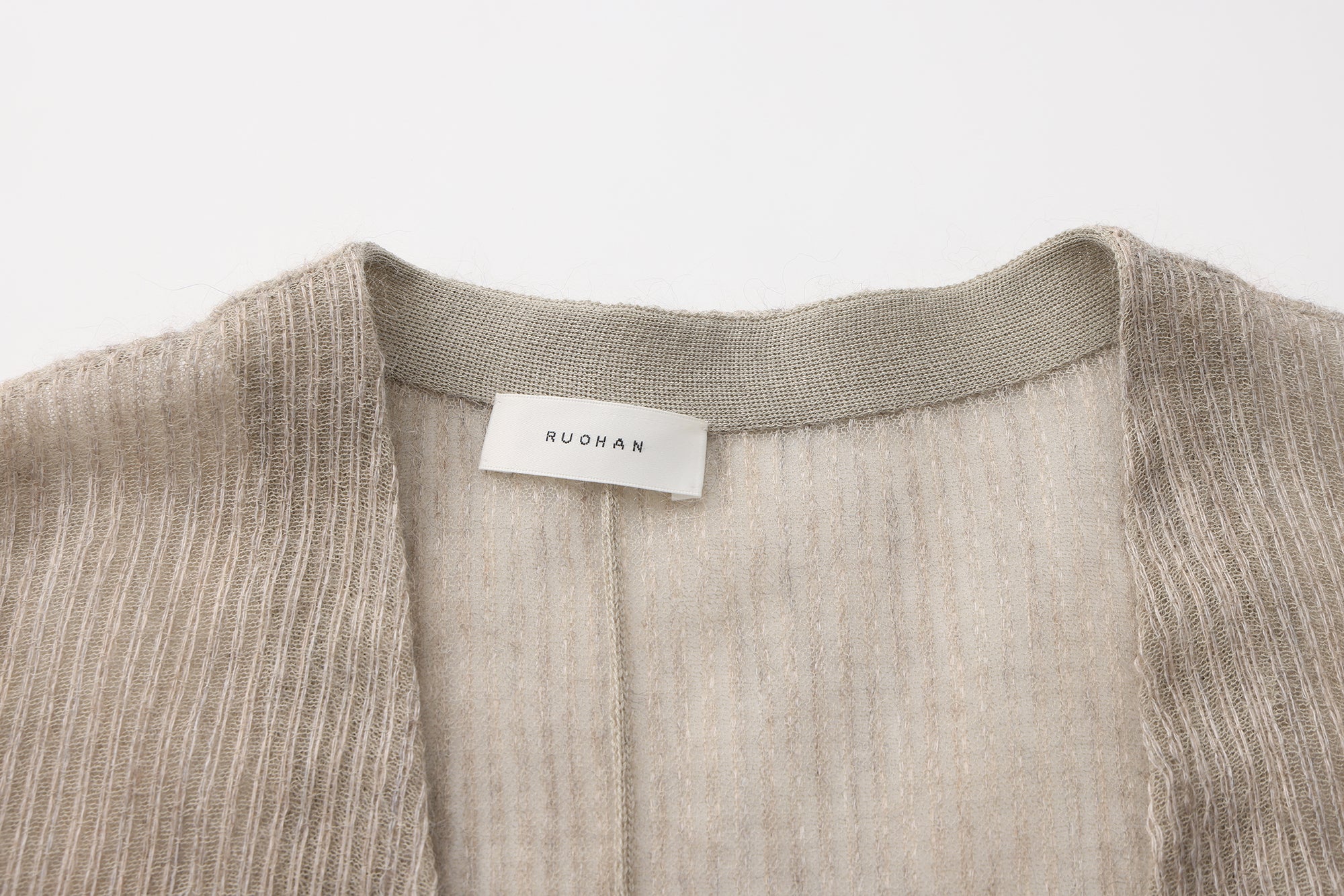 SS26 - CAMEL STRIPE LONG CARDIGAN