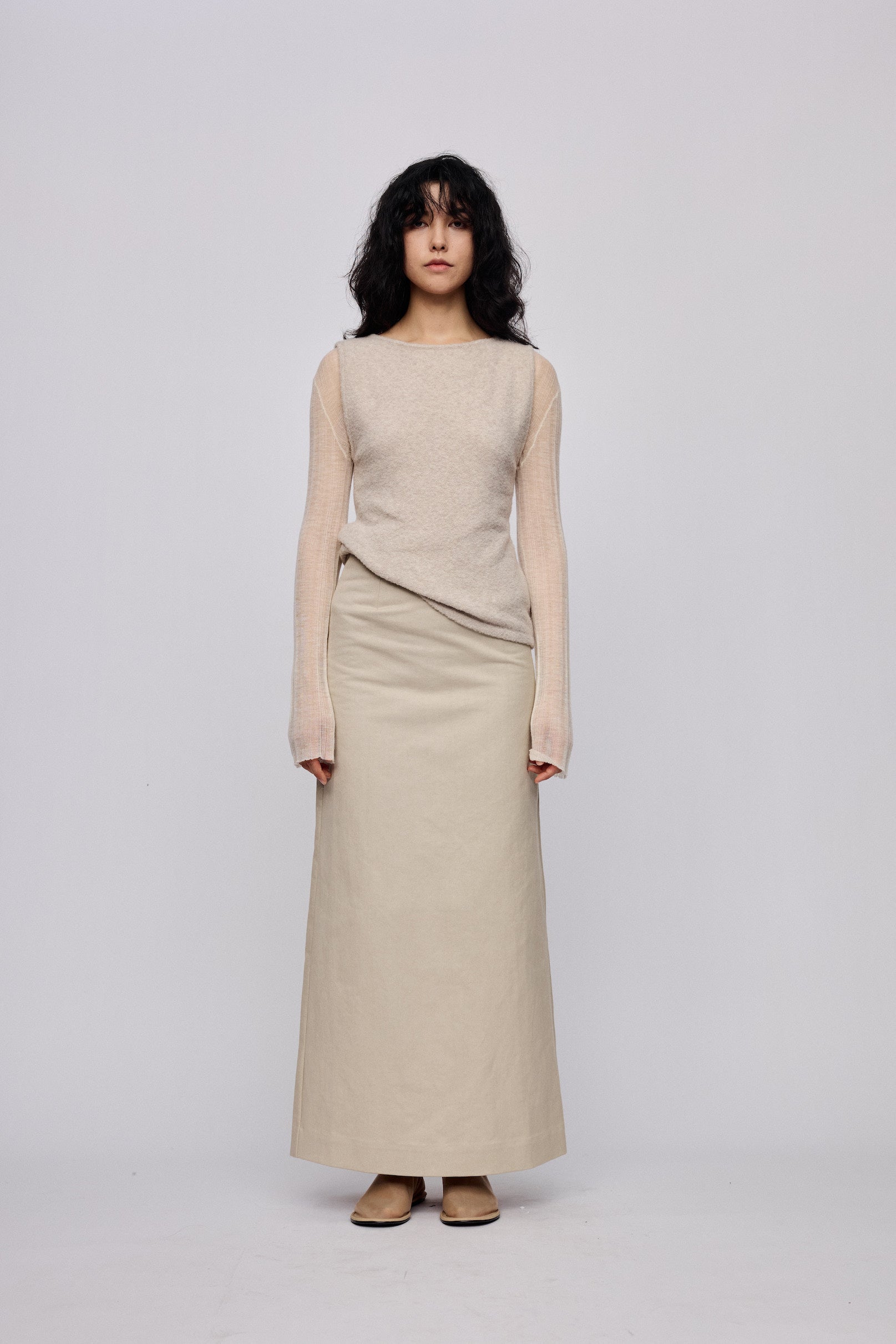 PRE SS25 - HESSIAN BEIGE PENCIL SKIRT