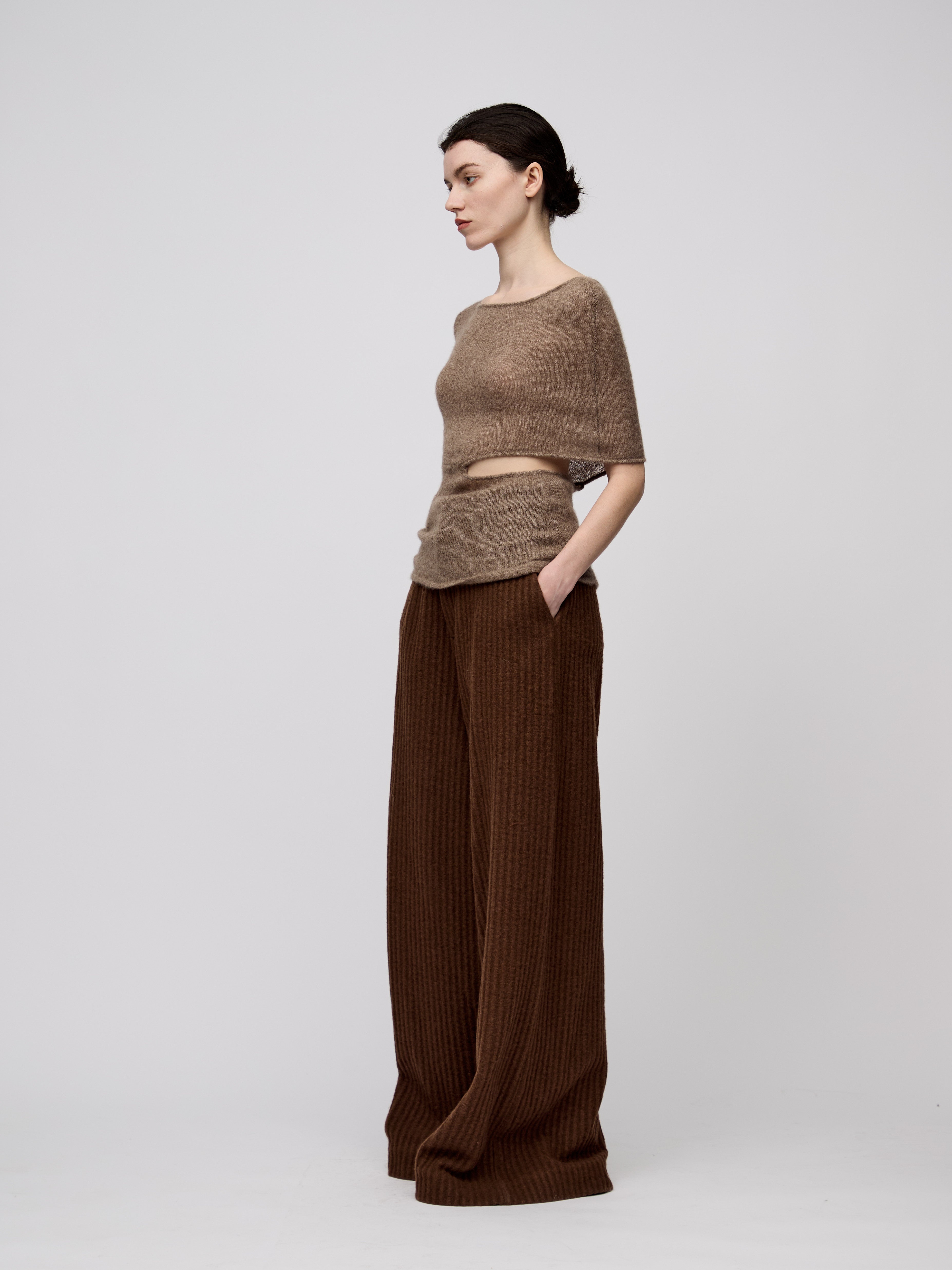 AW24 - BROWN KNIT FLINT TOP