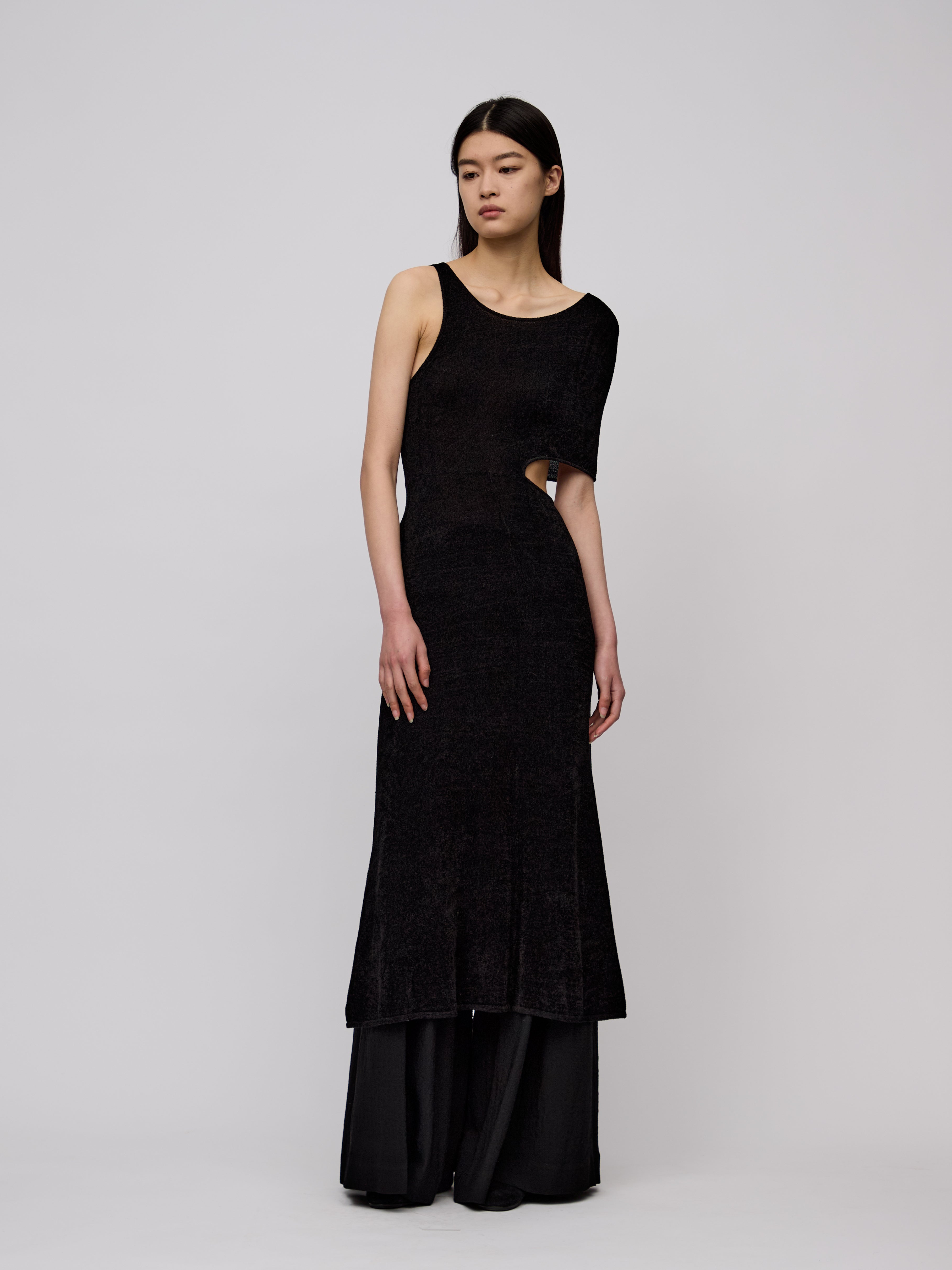 AW24 - JET BLACK KNIT TABOGA DRESS