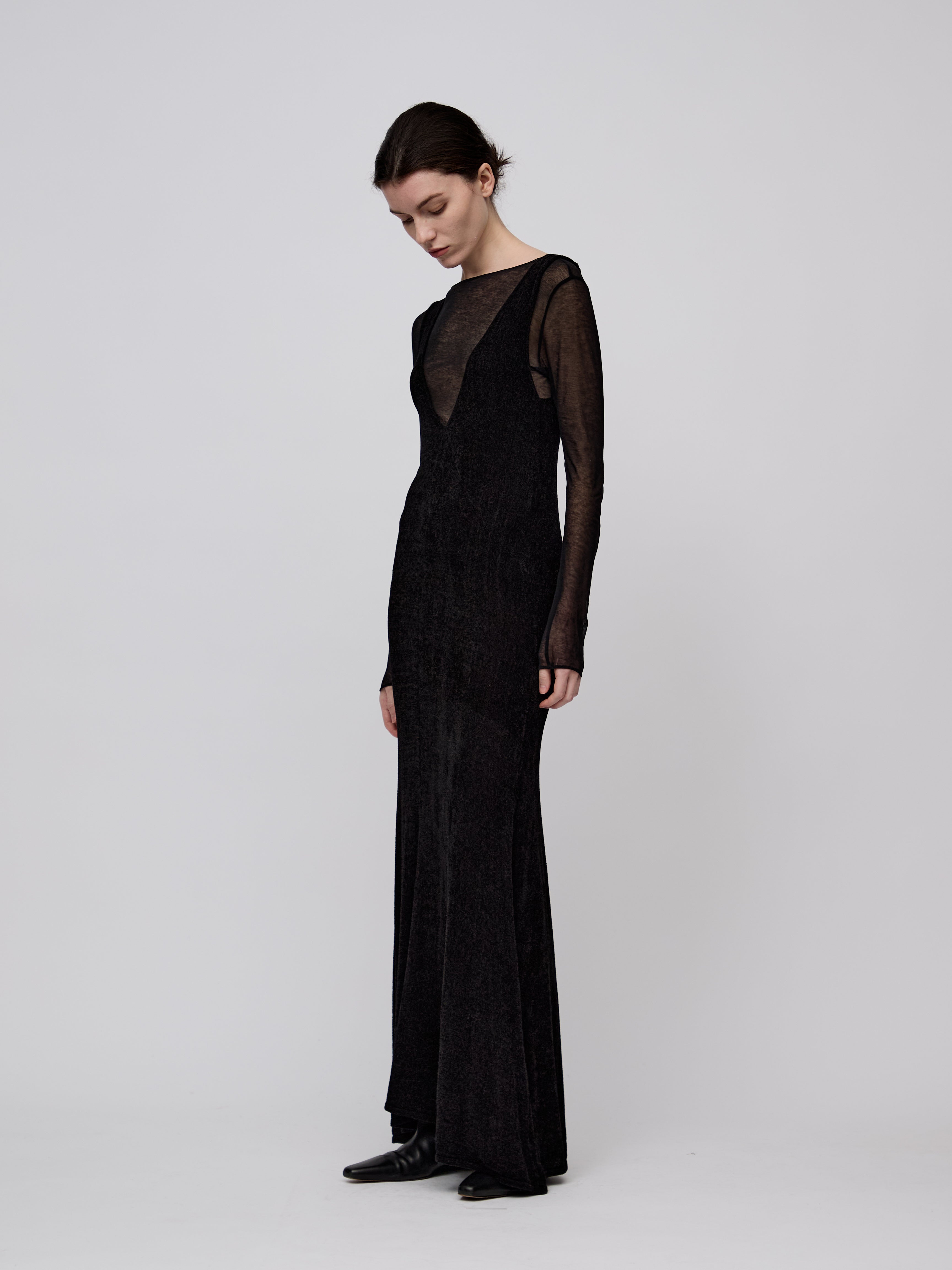 AW24 - JET BLACK KNIT LABUAN DRESS