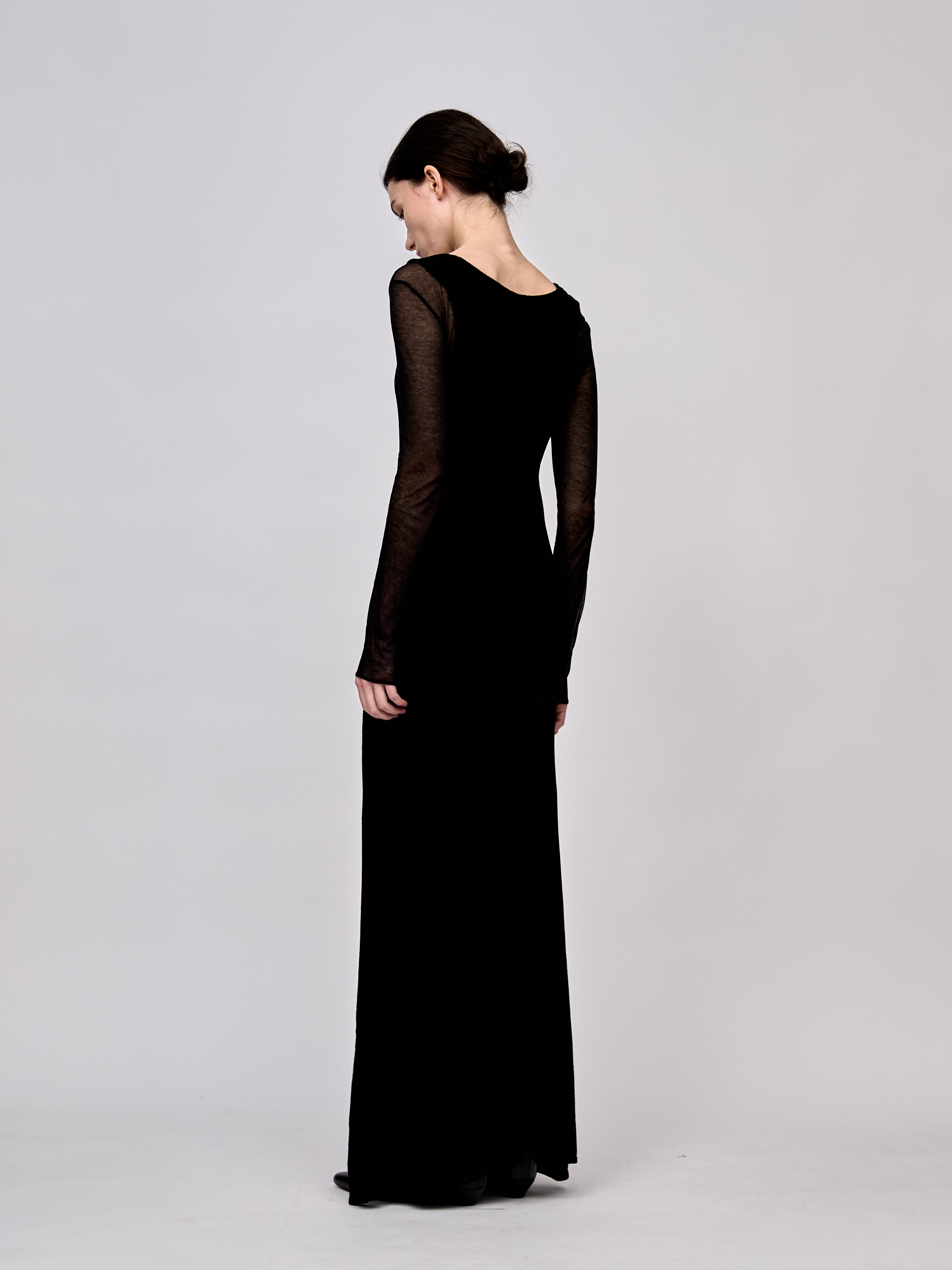 AW24 - JET BLACK KNIT LABUAN DRESS