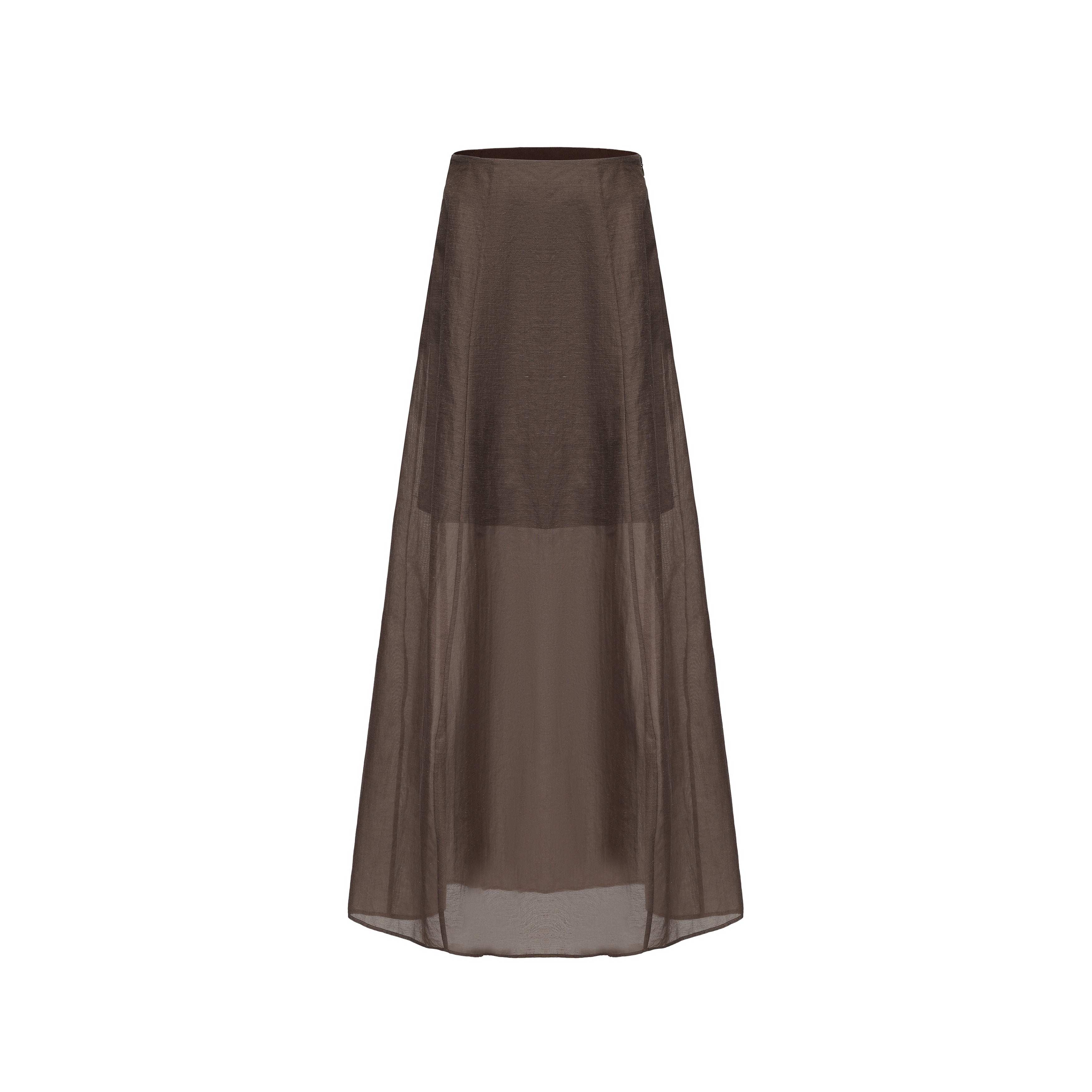 SS25 - SHEER BROWN COCOON SKIRT