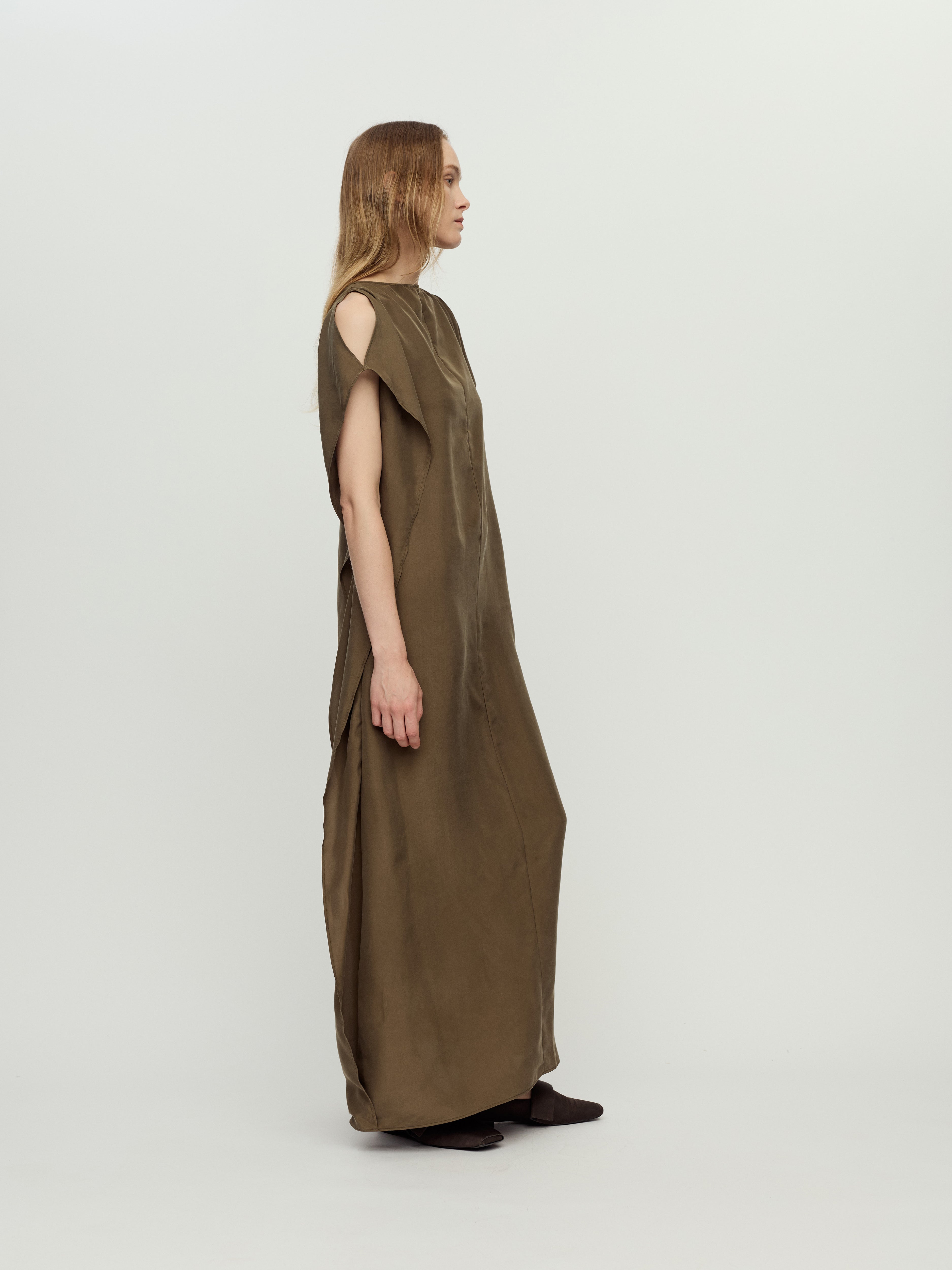 PRESS26 - OLIVE SORA DRESS
