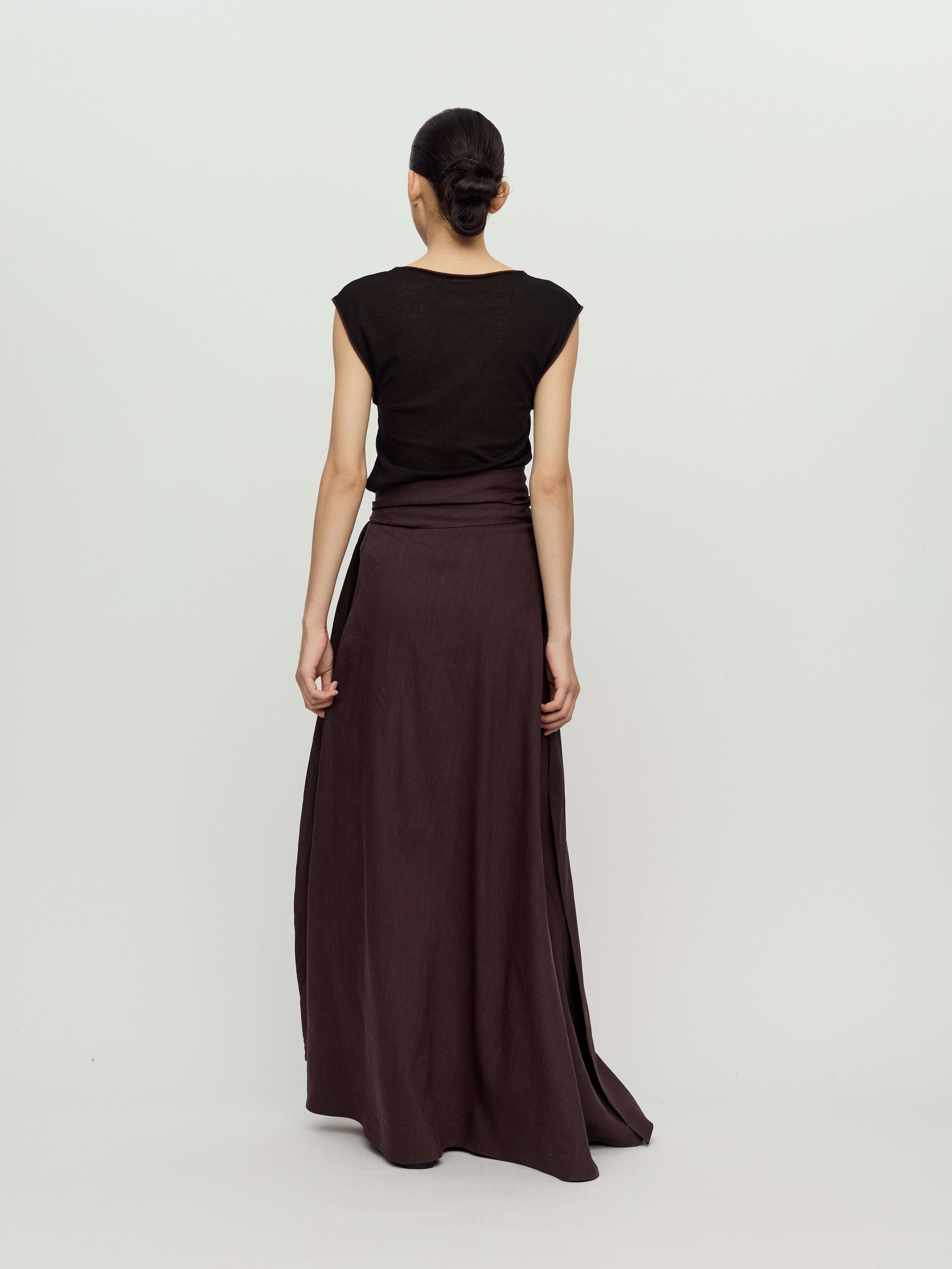 PRESS26 - EBONY TULA WRAP SKIRT