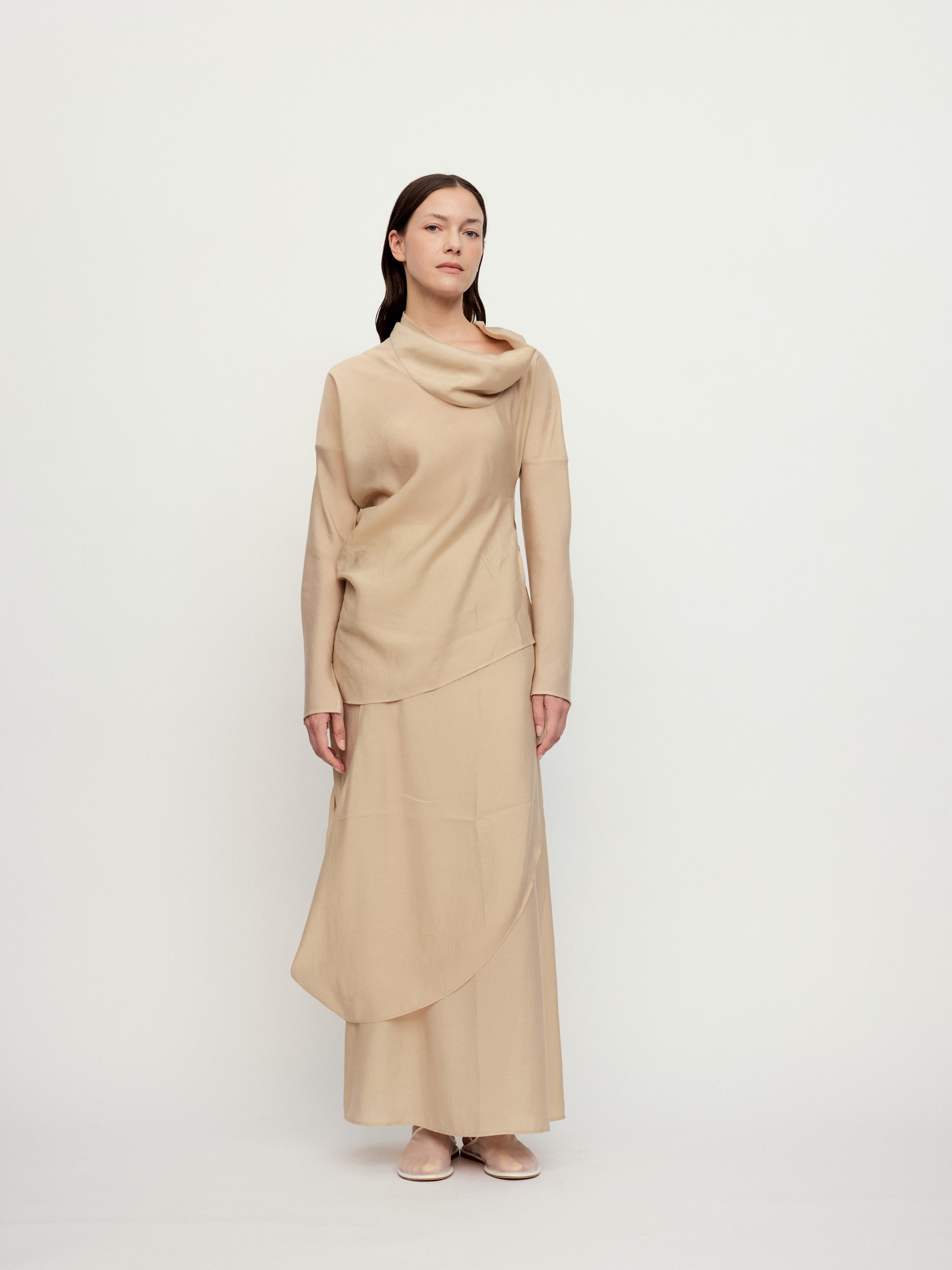 SS25 - LIGHT CAMEL TULLIA SKIRT