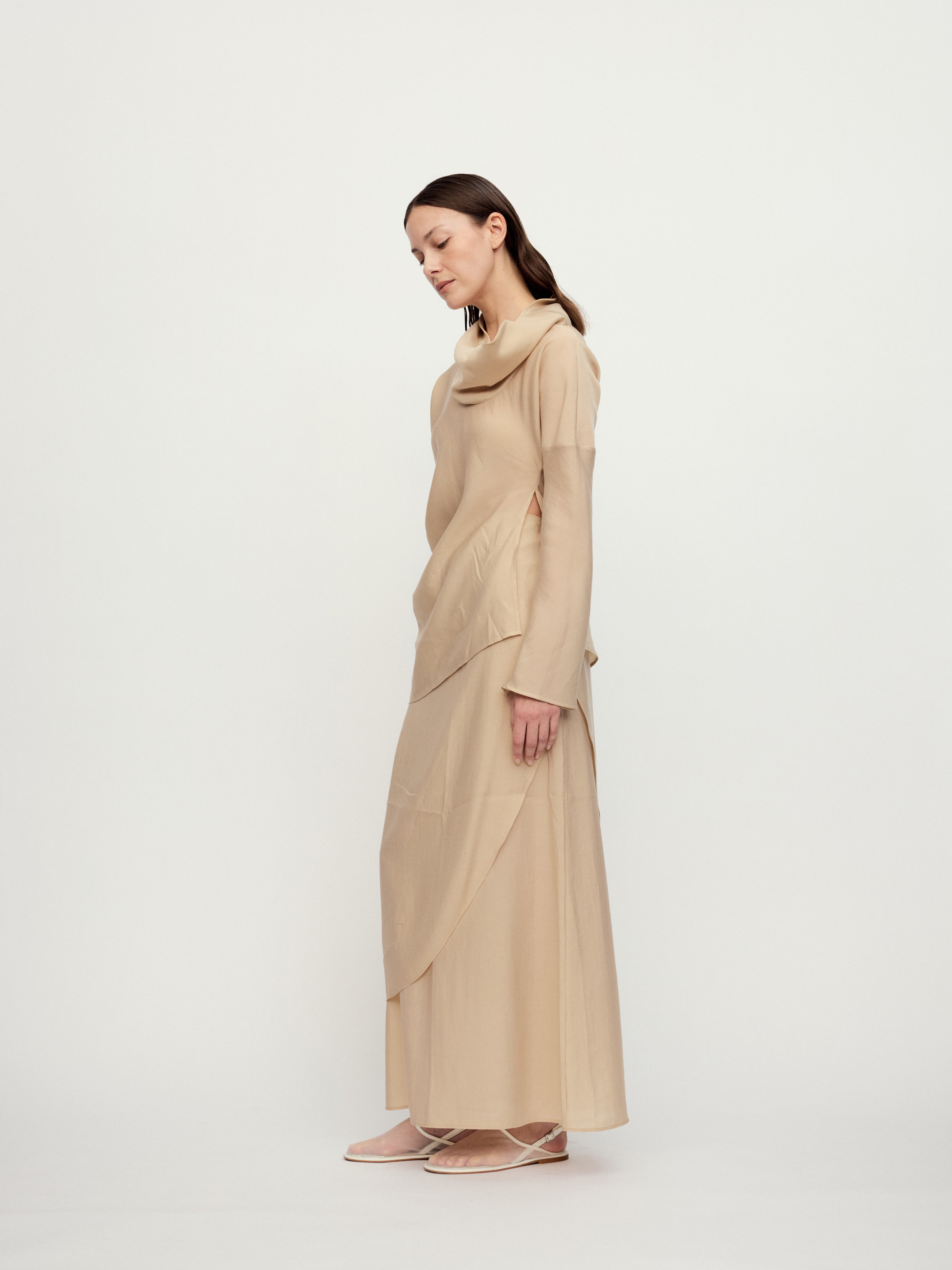 SS25 - LIGHT CAMEL TULLIA SKIRT