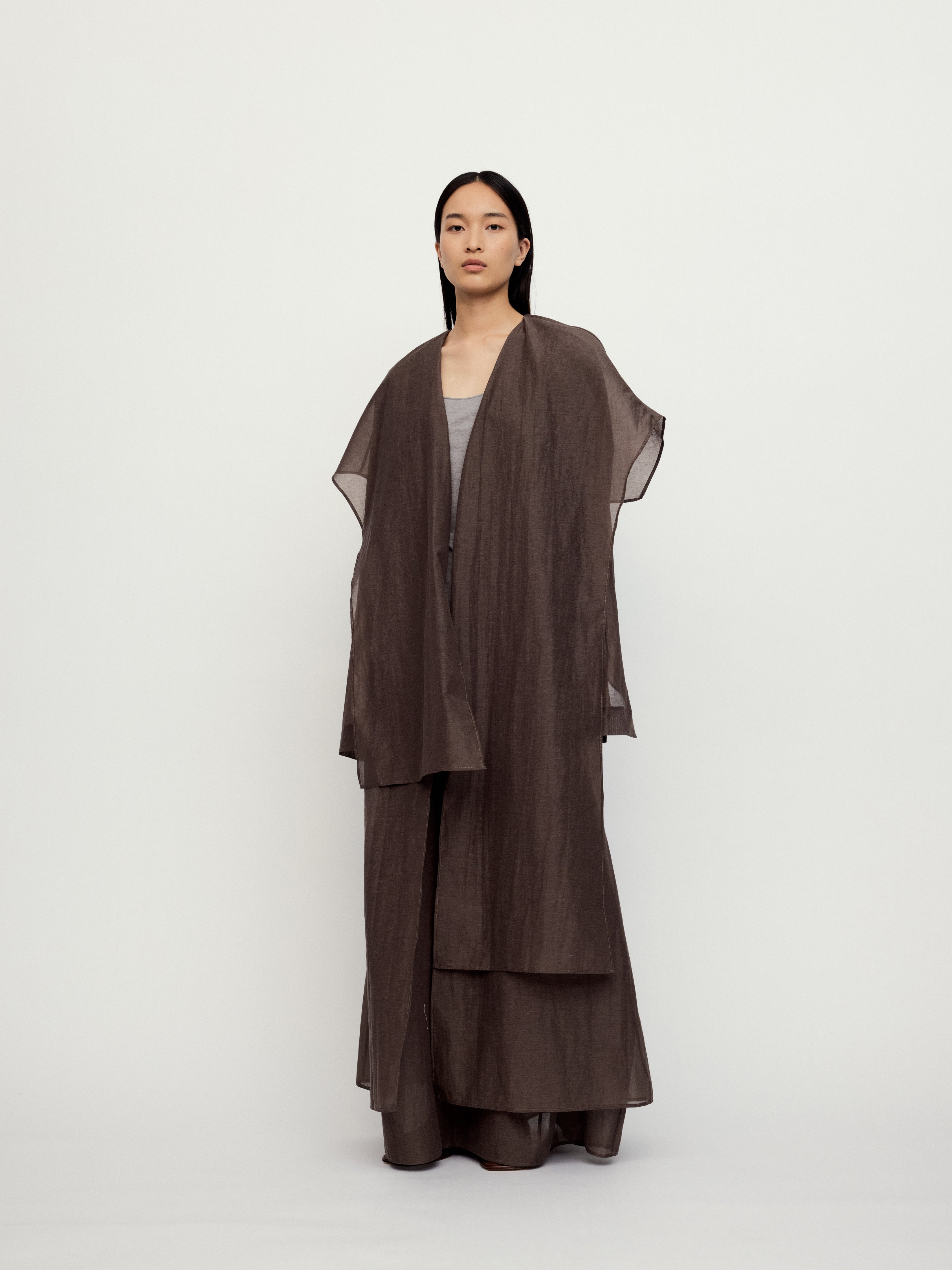 SS25 - SHEER BROWN COPPERI TRENCH COAT