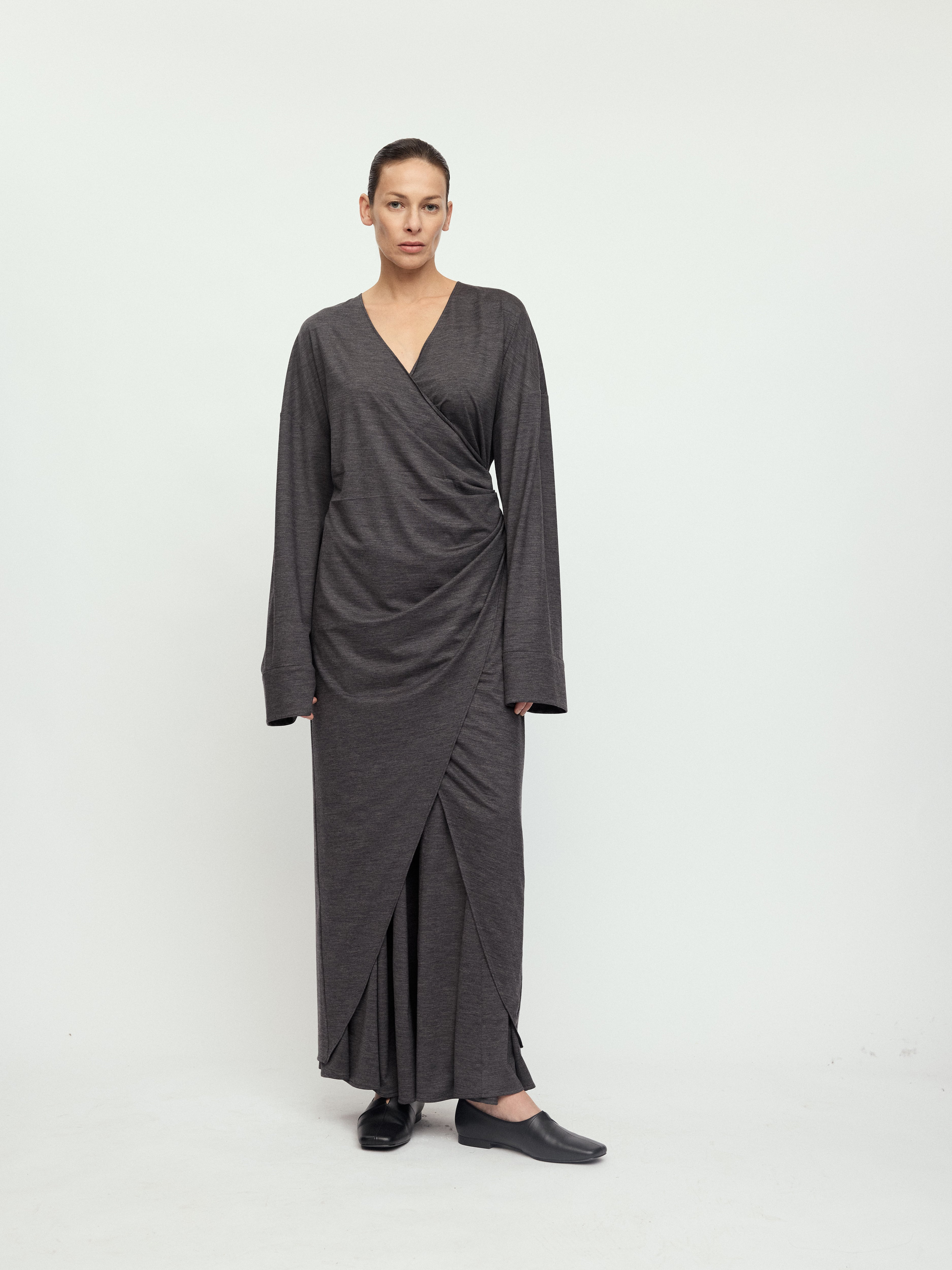 AW25 - DARK CLOUD AVA WRAP DRESS