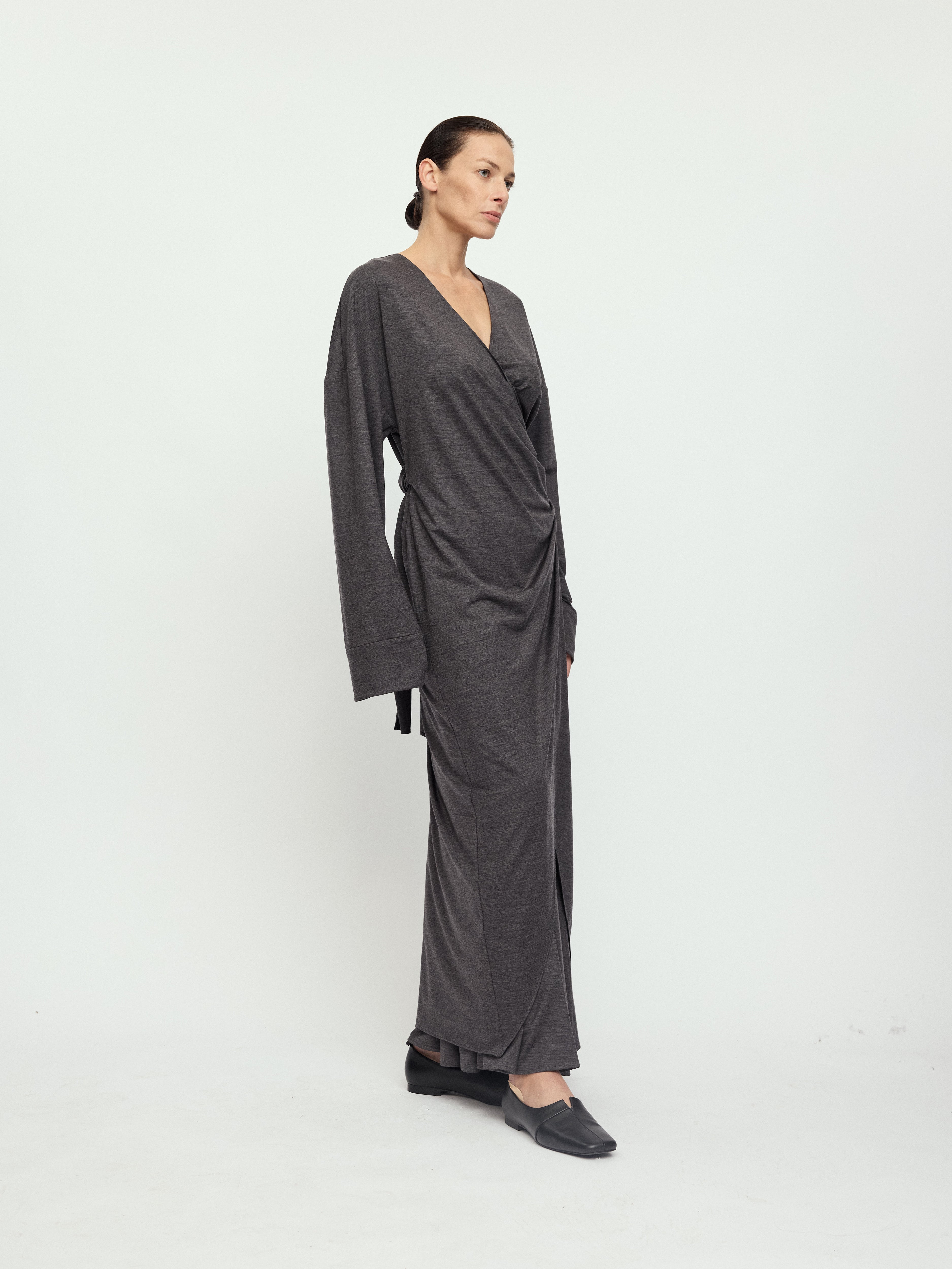 AW25 - DARK CLOUD AVA WRAP DRESS