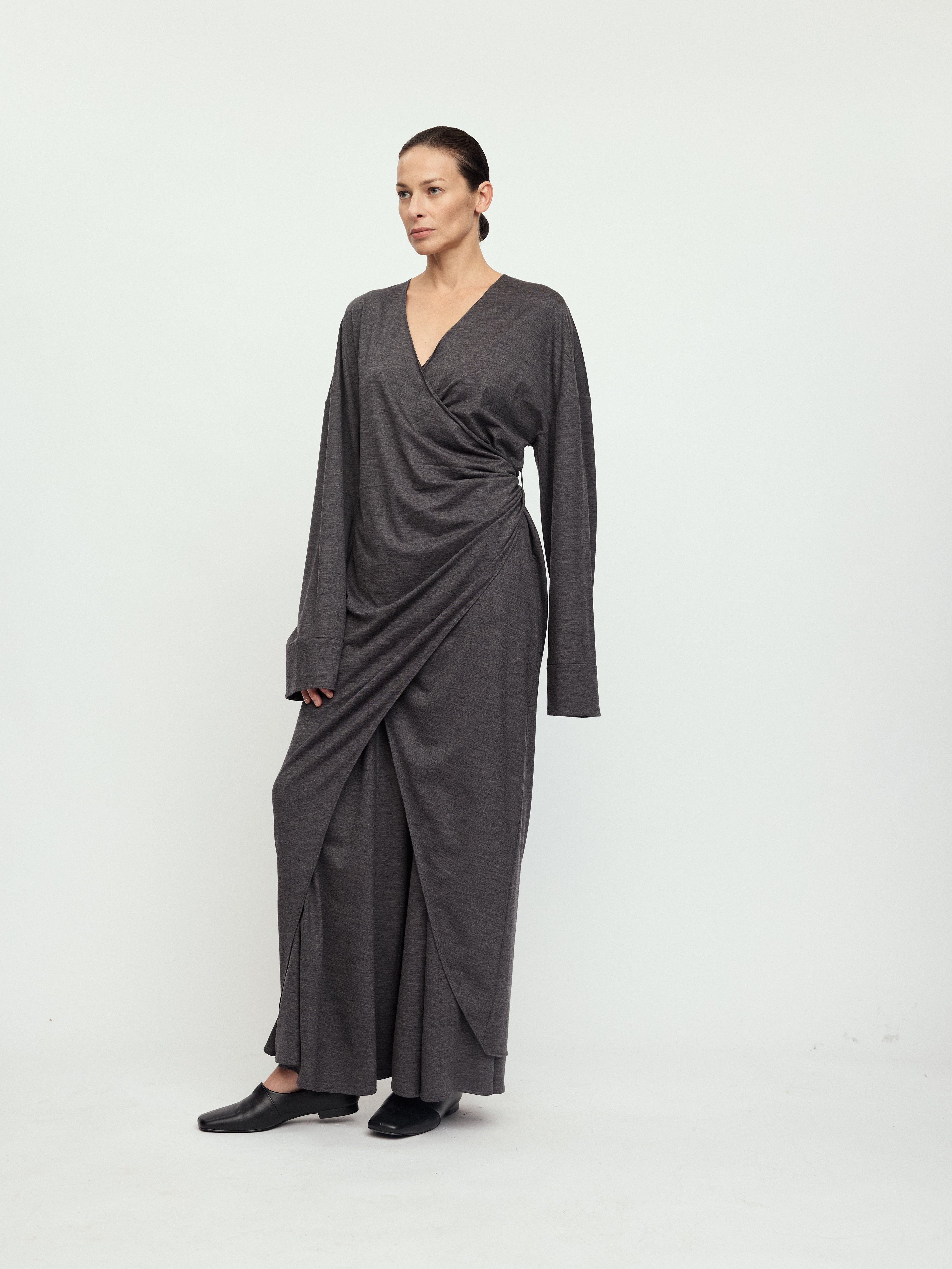 AW25 - DARK CLOUD AVA WRAP DRESS
