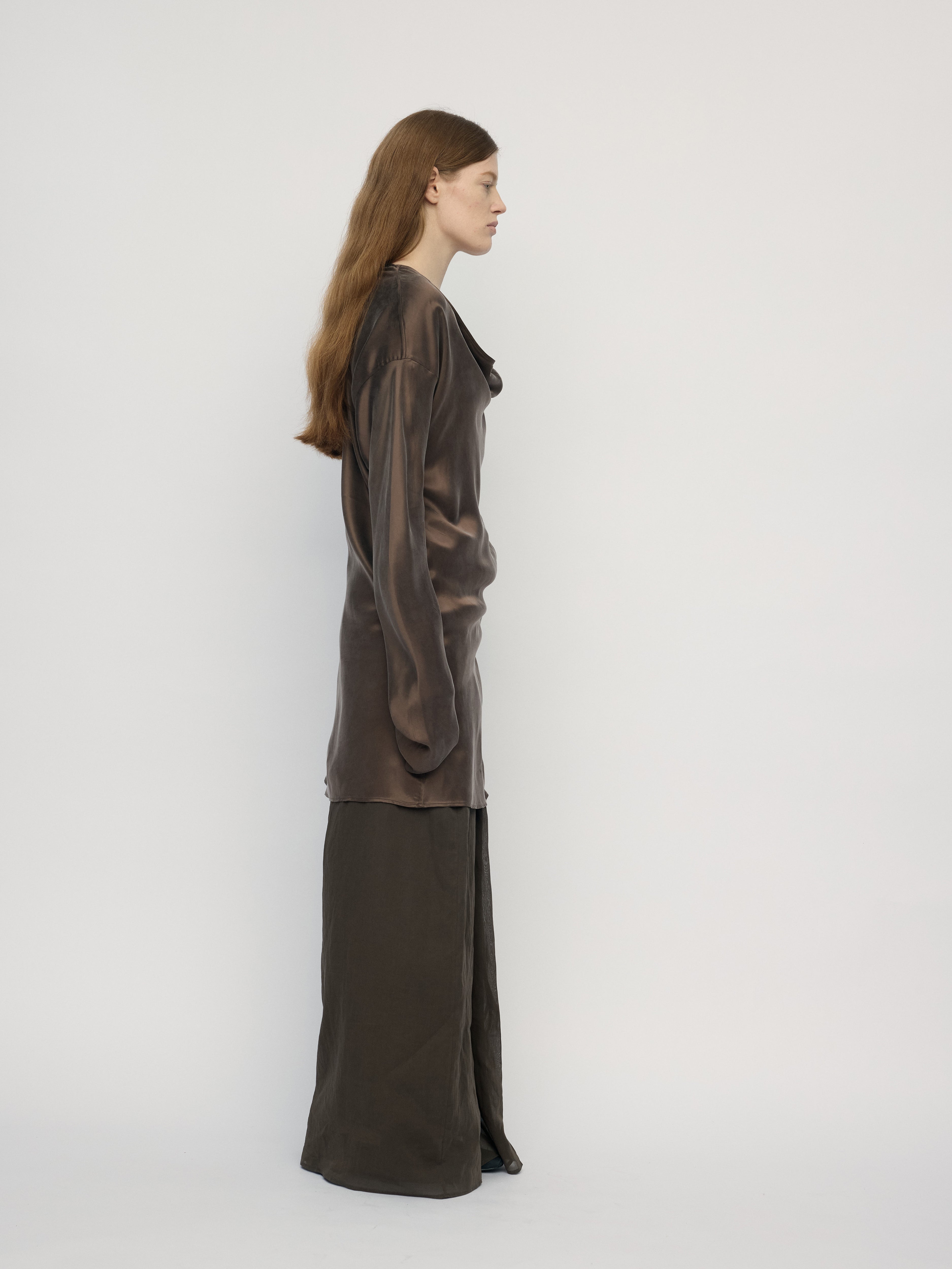 SS26 - COGNAC AMIR BUTTON-UP BLOUSE
