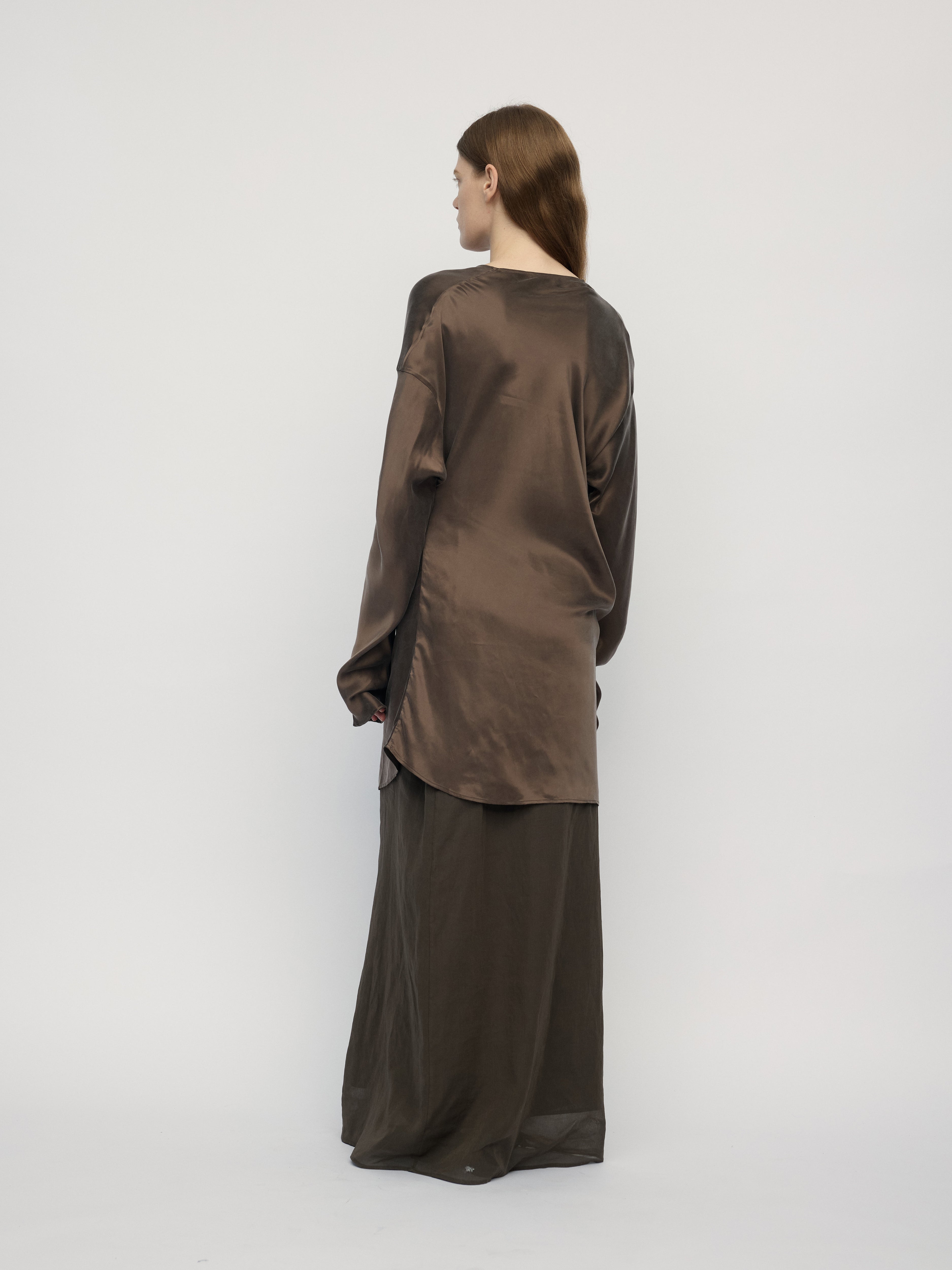 SS26 - COGNAC AMIR BUTTON-UP BLOUSE