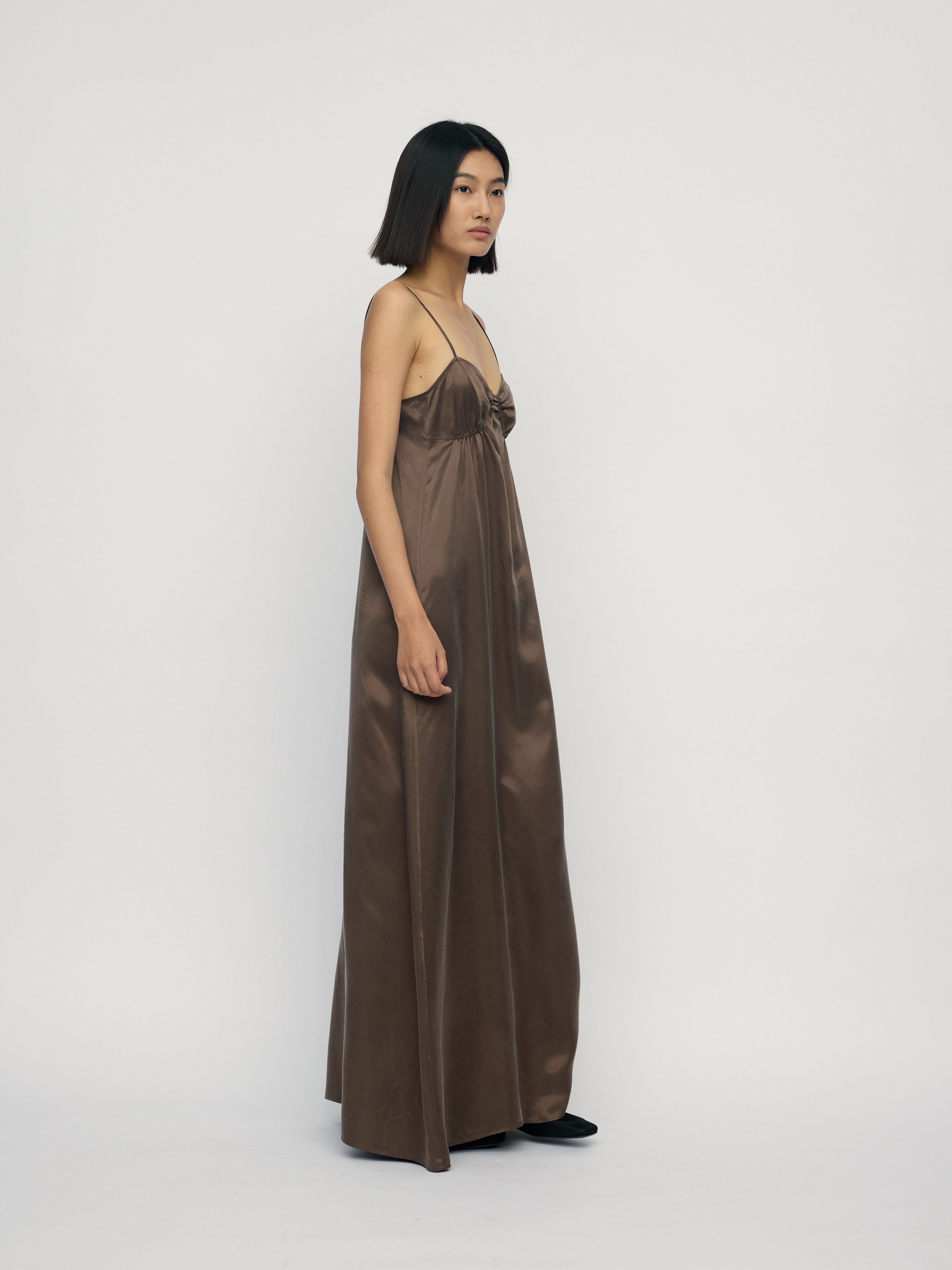 SS26 - COGNAC SHELL DRESS