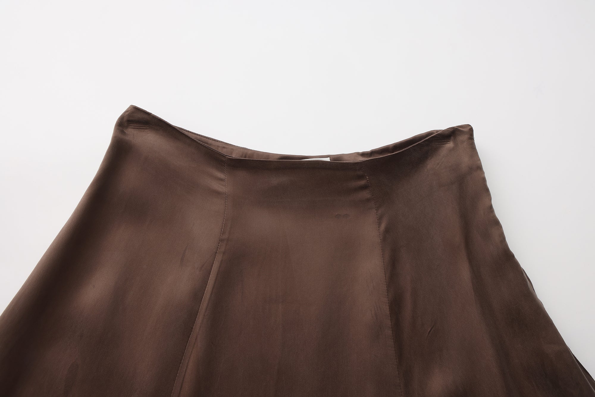 SS26 - COGNAC ASSU BIAS CUT SKIRT