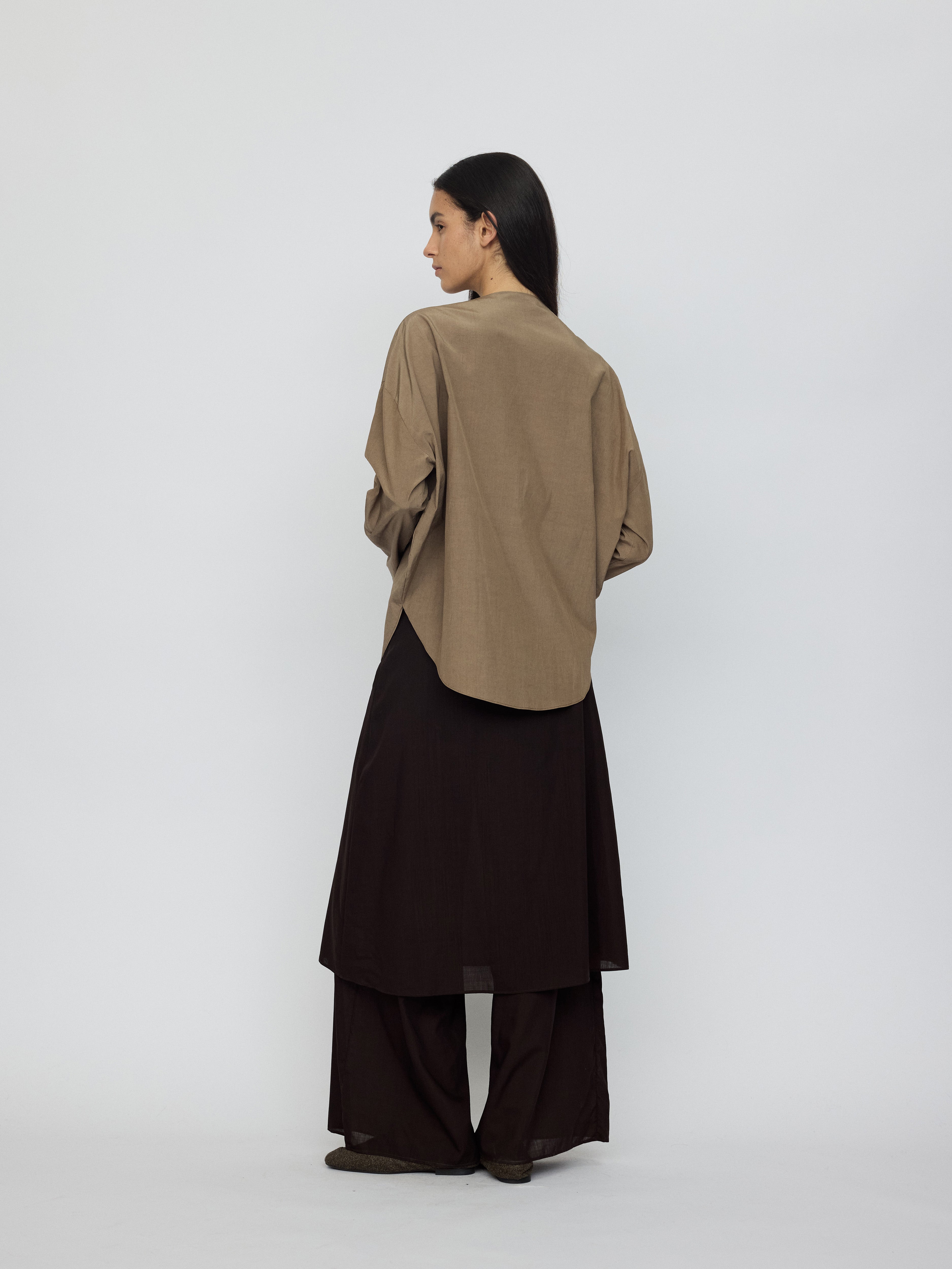 AW26 - KHAKI SHINE ARNO BLOUSE