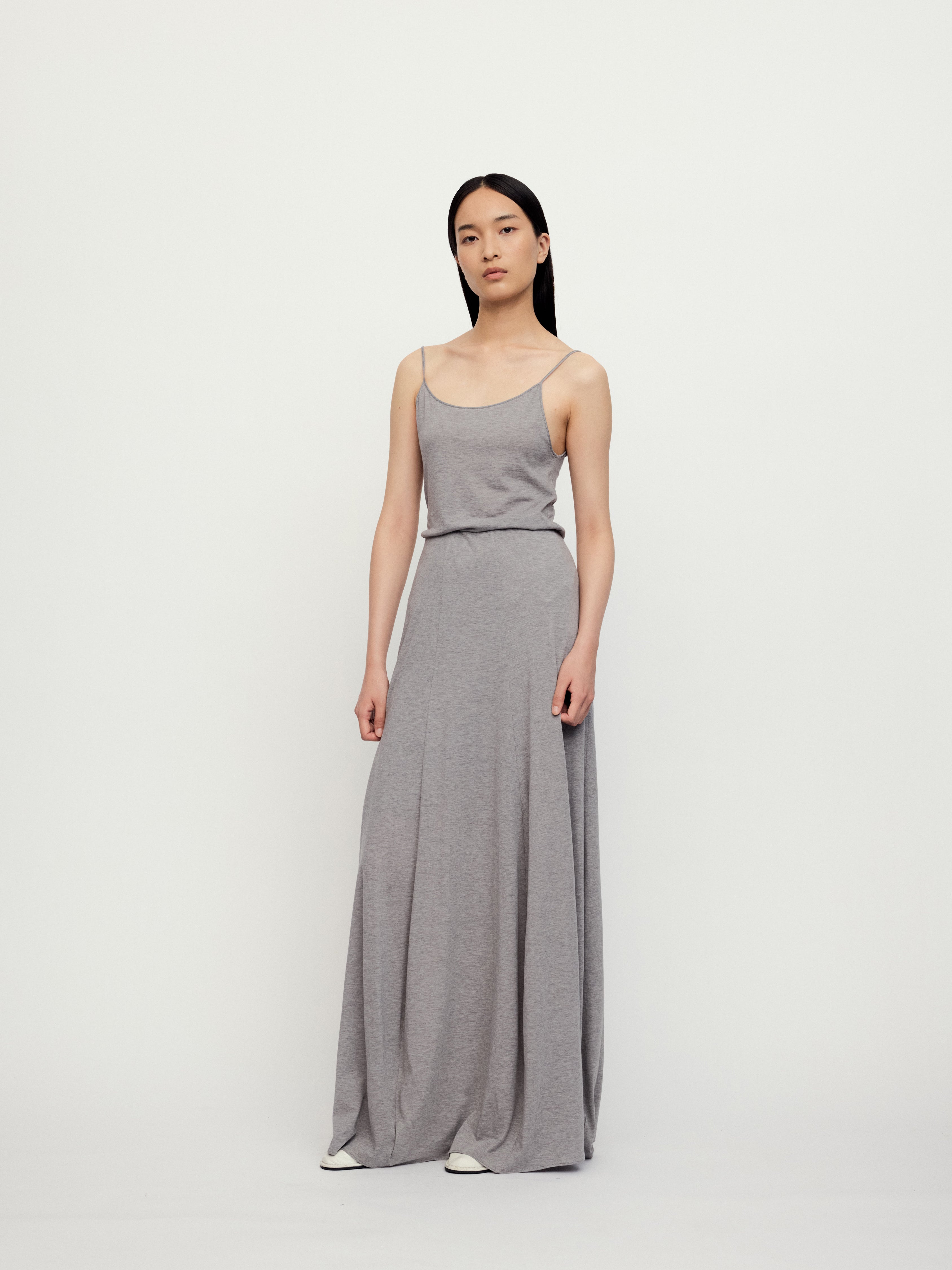 SS25 - MELANGE GRAY COCOON SKIRT