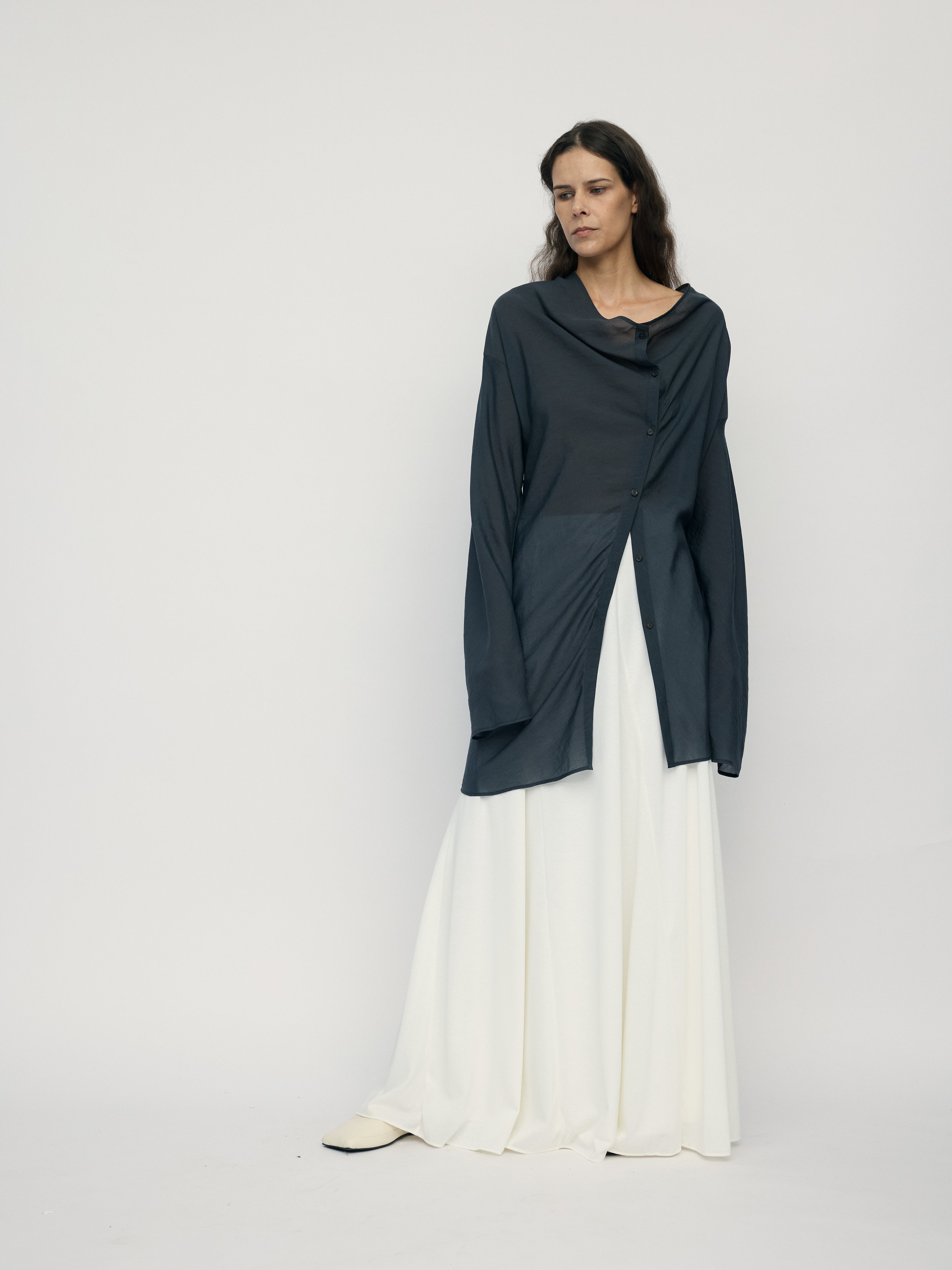 SS26 - SLATE AMIR BUTTON-UP BLOUSE