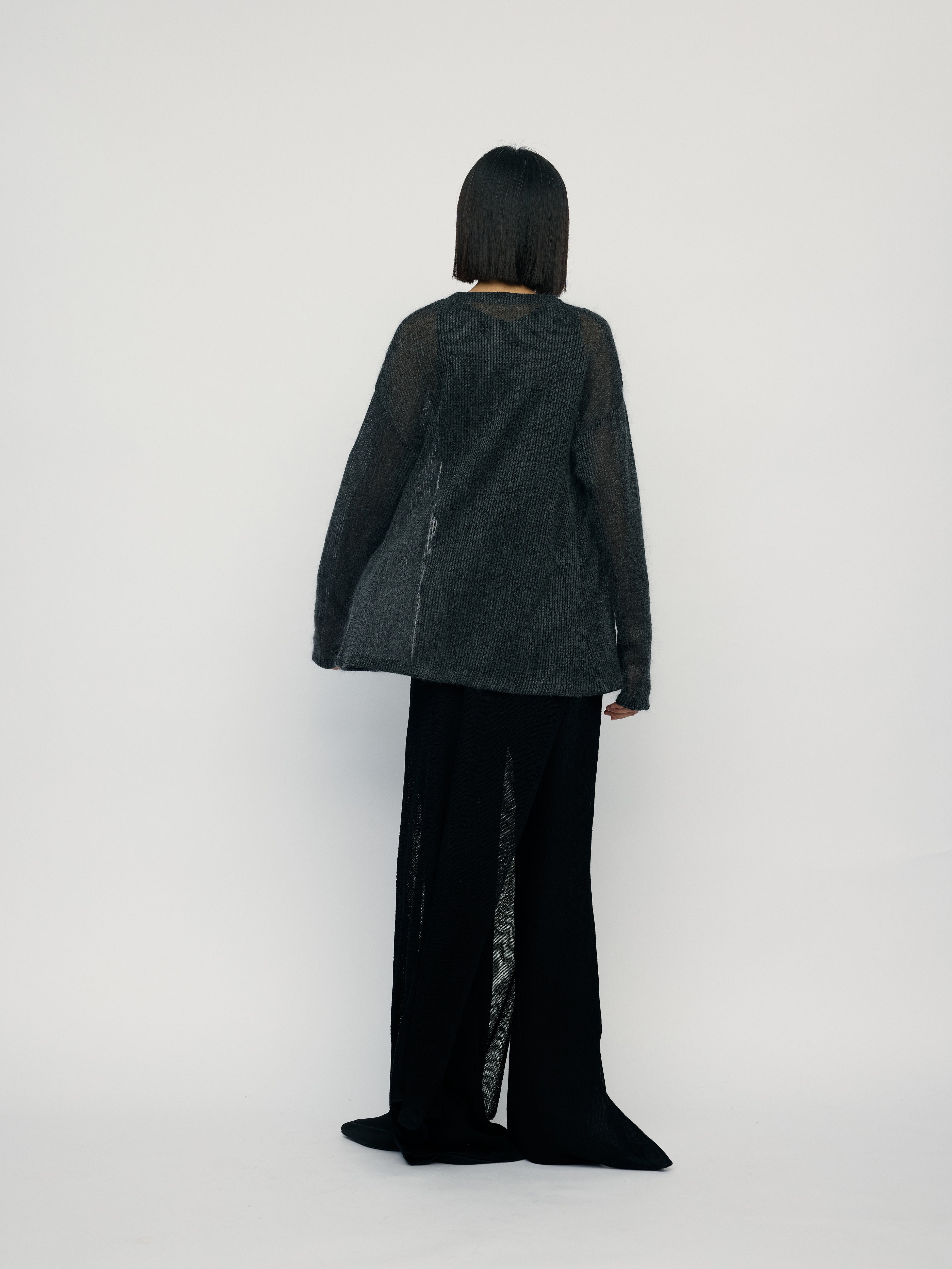 SS26 - BLACK STRIPE SHORT CARDIGAN