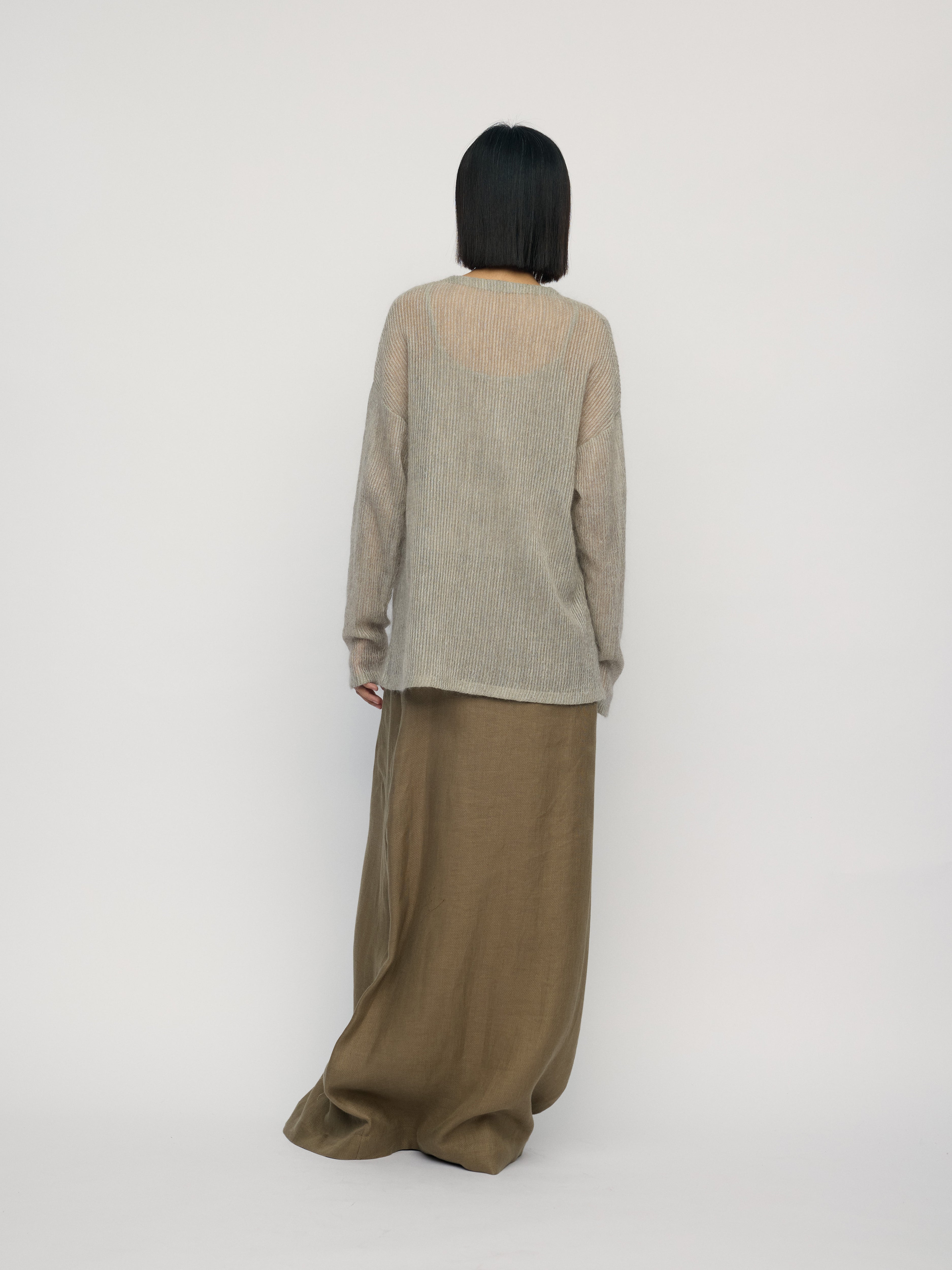 SS26 - CAMEL STRIPE SHORT CARDIGAN